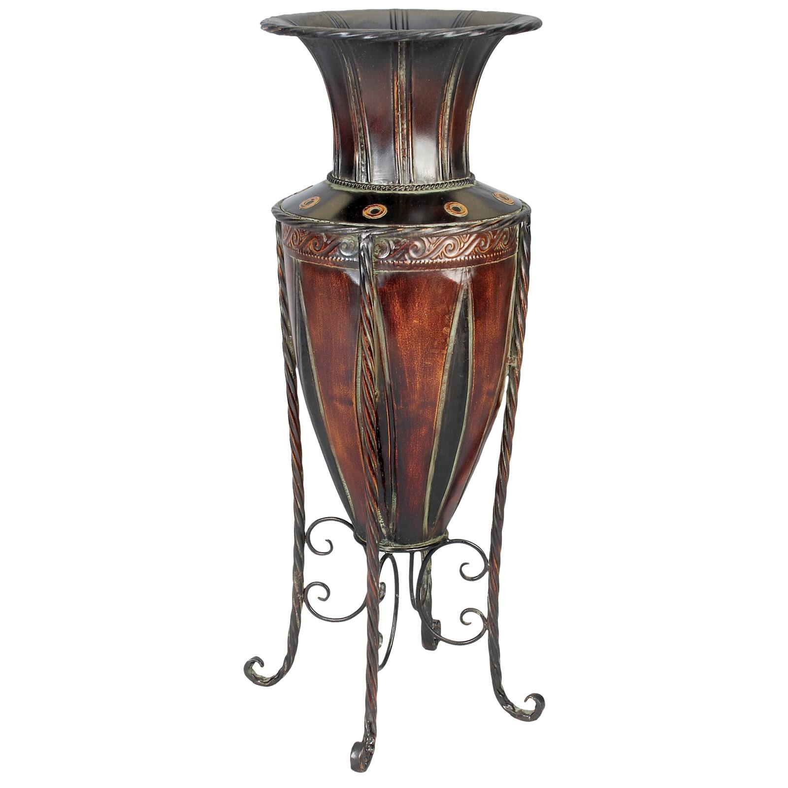 Brown Metal Rustic Vase, 27&#x22; x 9&#x22; x 9&#x22;