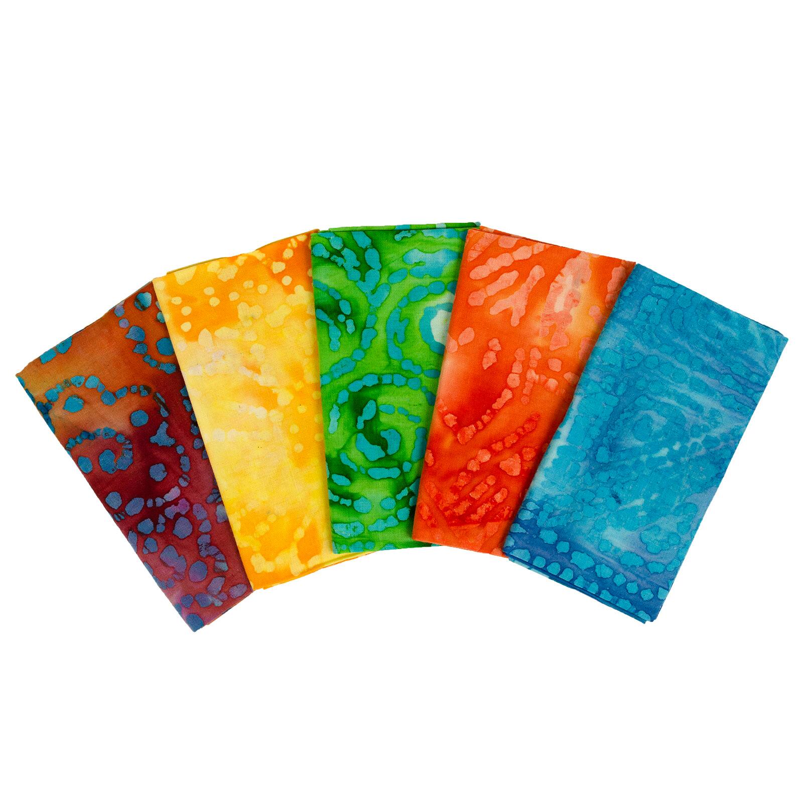 12 Pack: Batik Printed Fabric Bundle by Loops &#x26; Threads&#x2122;