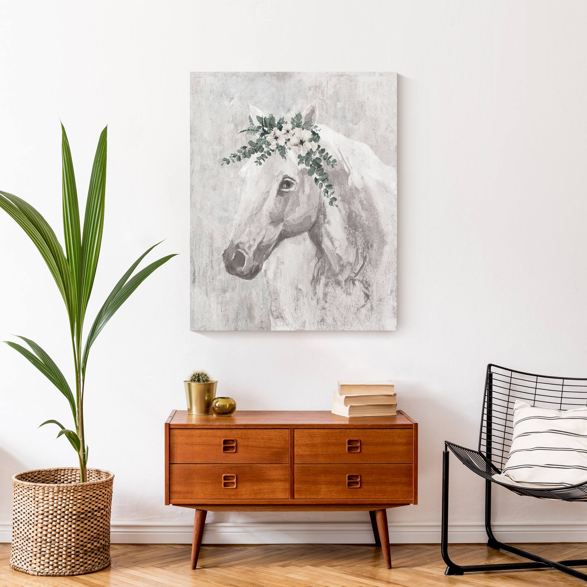 Horse With Greens 24&#x22; x 30&#x22; Canvas Wall Art