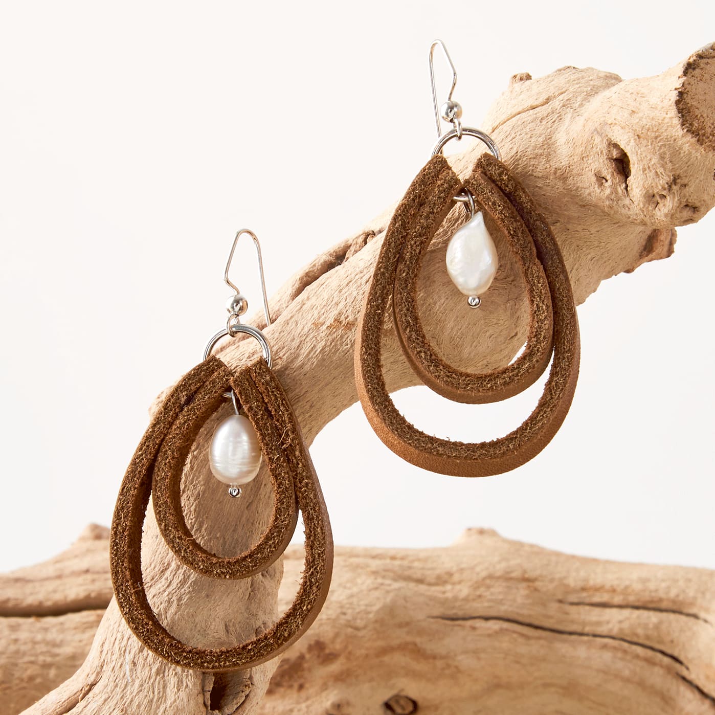 Leather and Pearl Earrings Michaels