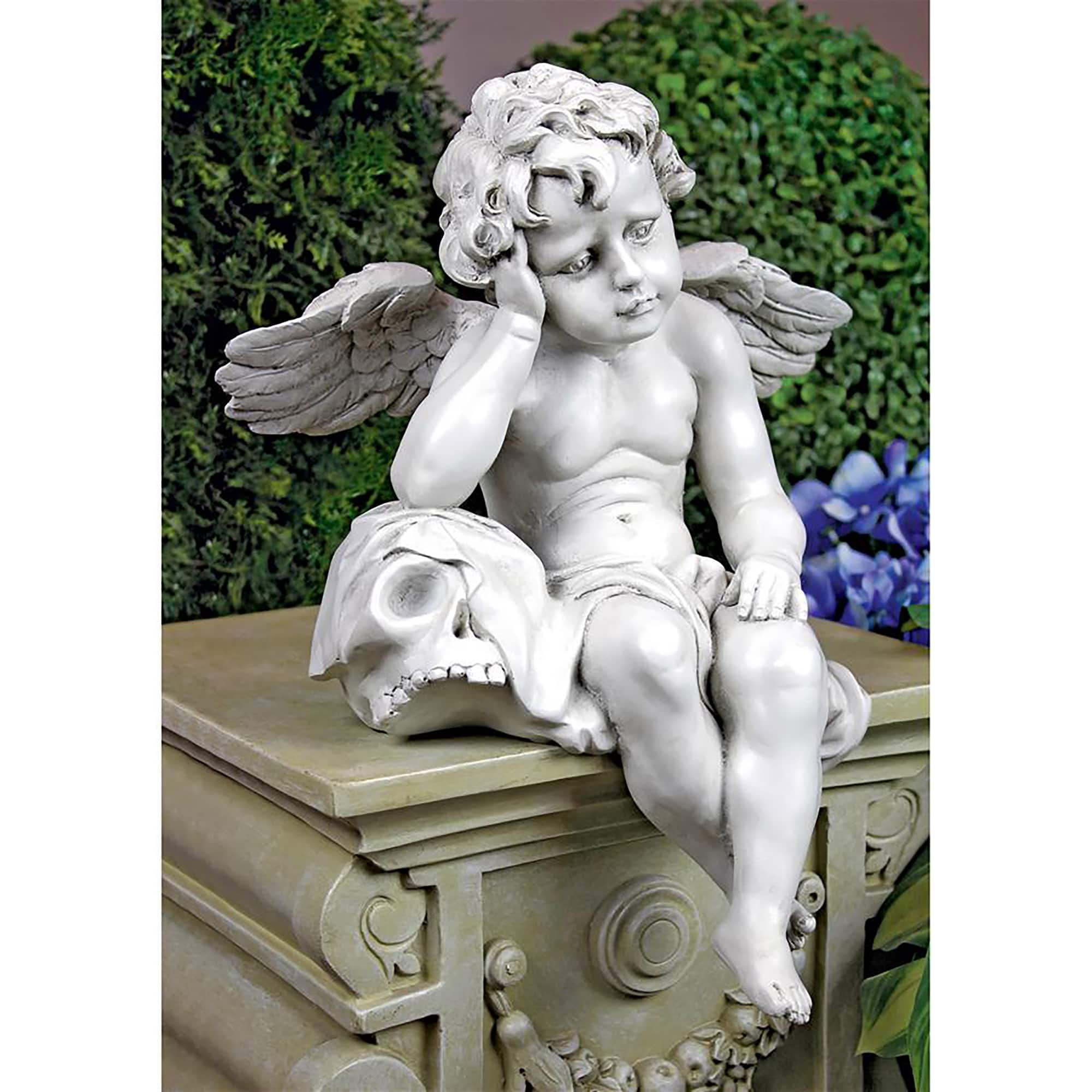 Design Toscano&#xAE; 13&#x22; Mourning Mortality Sitting Cherub Sculpture