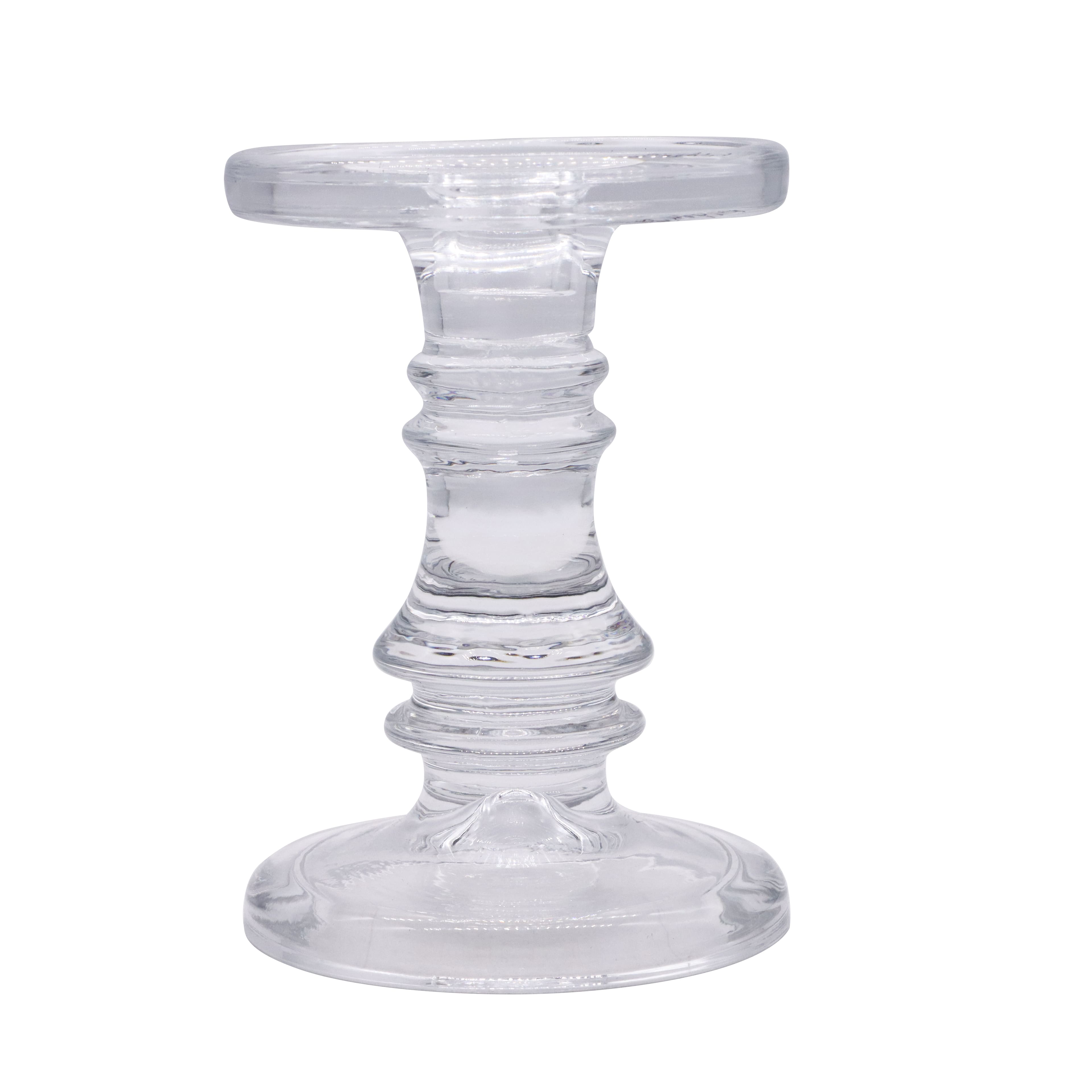 6&#x22; Medium Clear Glass Pillar Candle Holder by Ashland&#xAE;