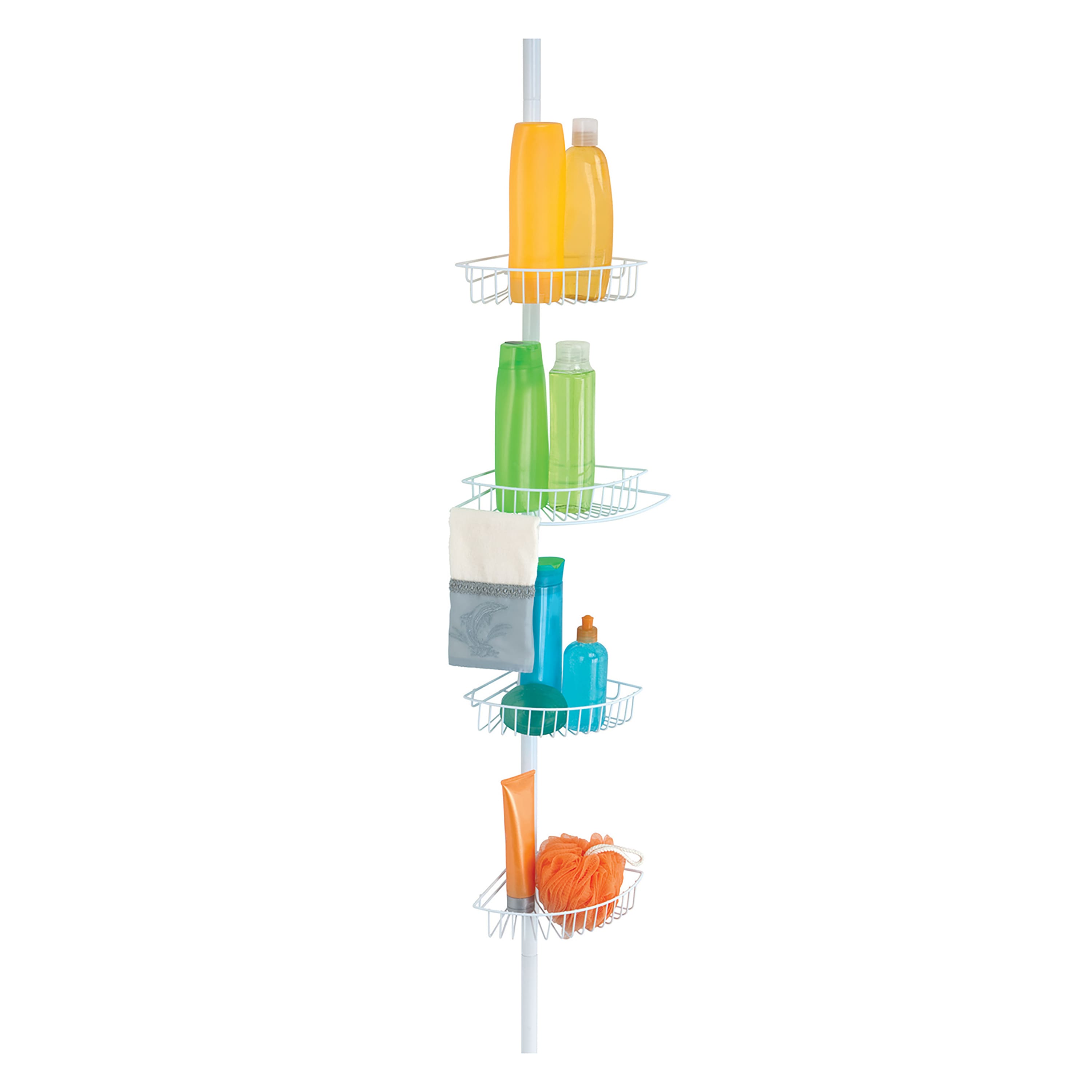 Bath Bliss White 4-Tier Corner Shower Caddy