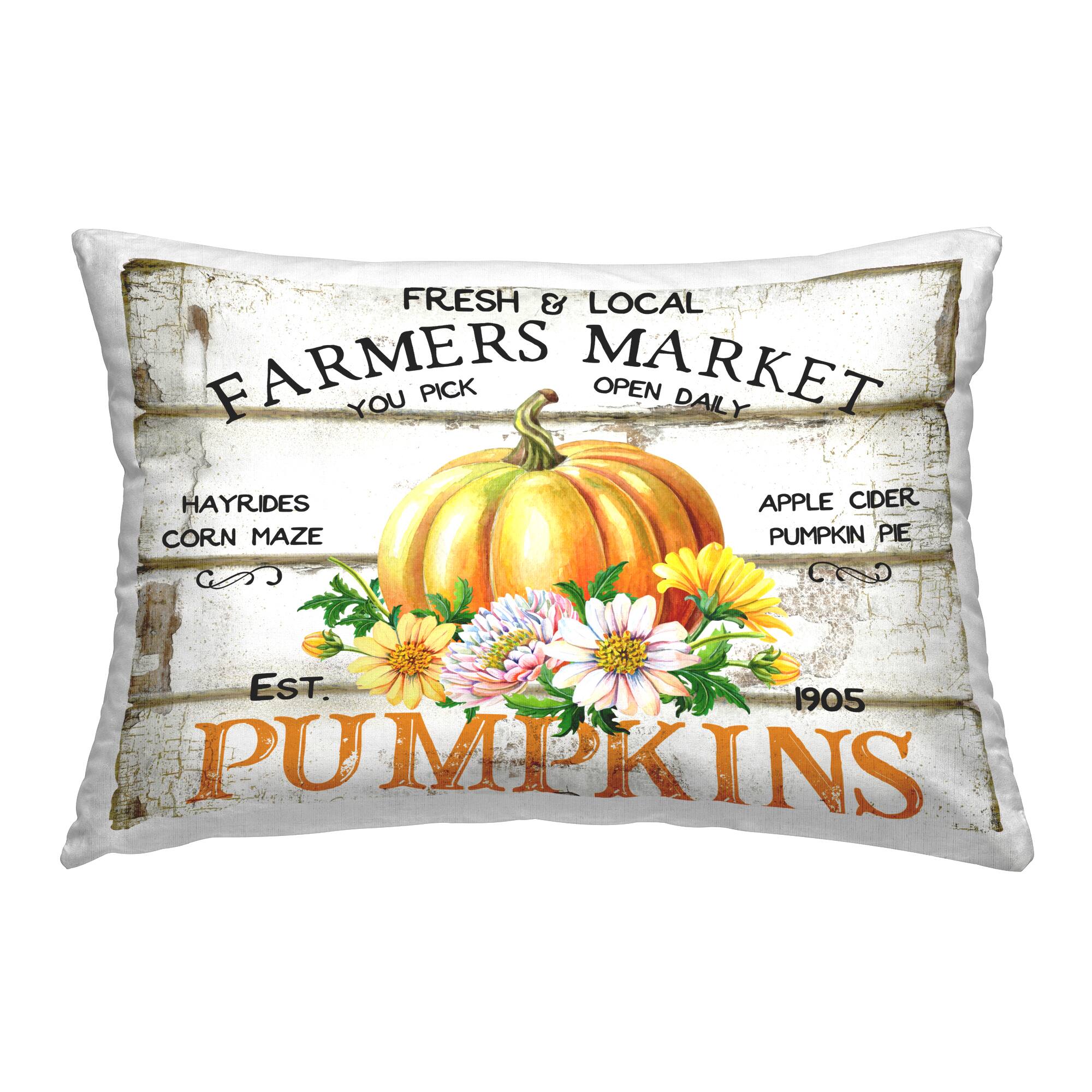 Stupell Industries Rustic & Floral Farm Market Decorative Printed Throw Pillow