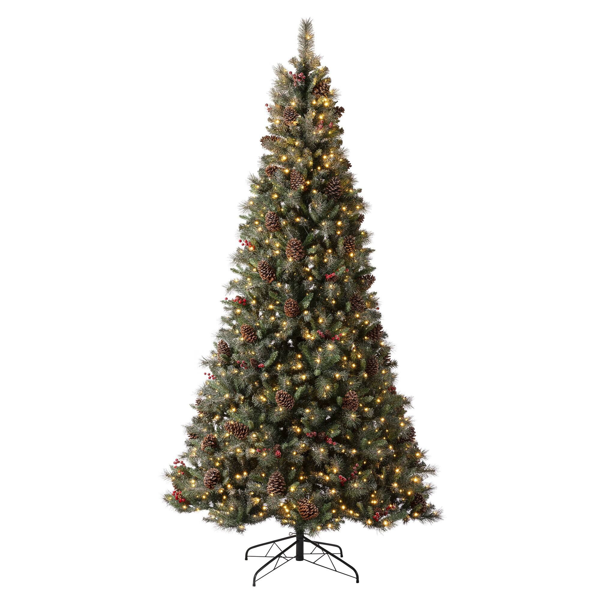 9ft. PreLit Pine Artificial Christmas Tree, Warm White LED Lights