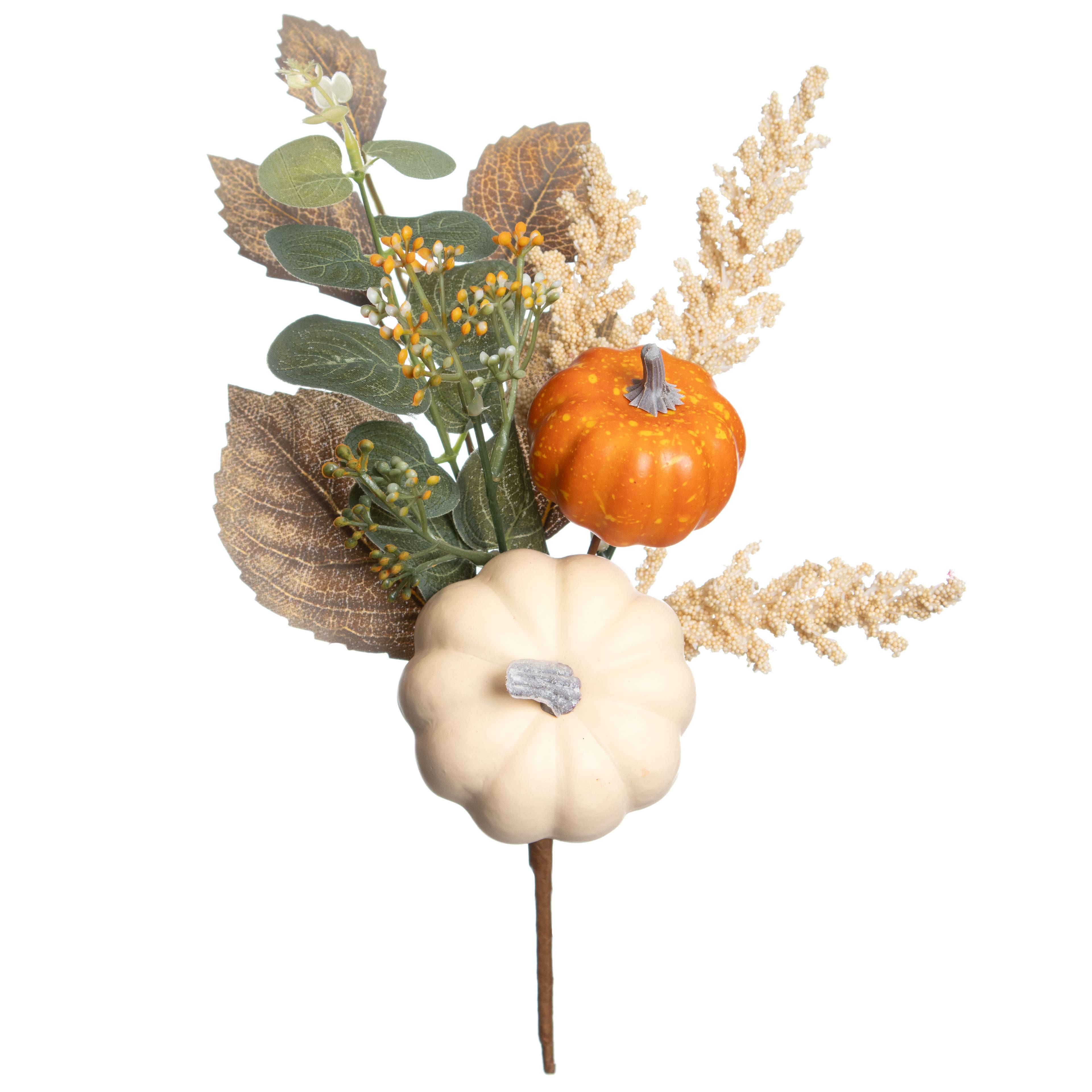13&#x22; Mixed Pumpkin &#x26; Leaves Pick by Ashland&#xAE;