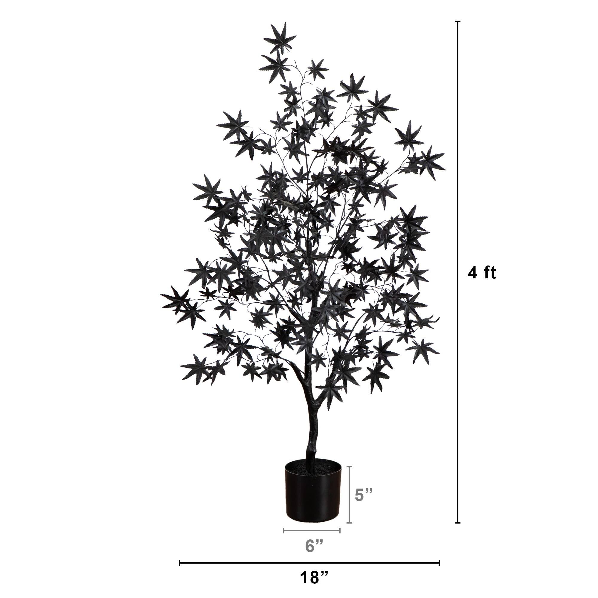 4ft. Artificial Halloween Eerie Black Maple Tree