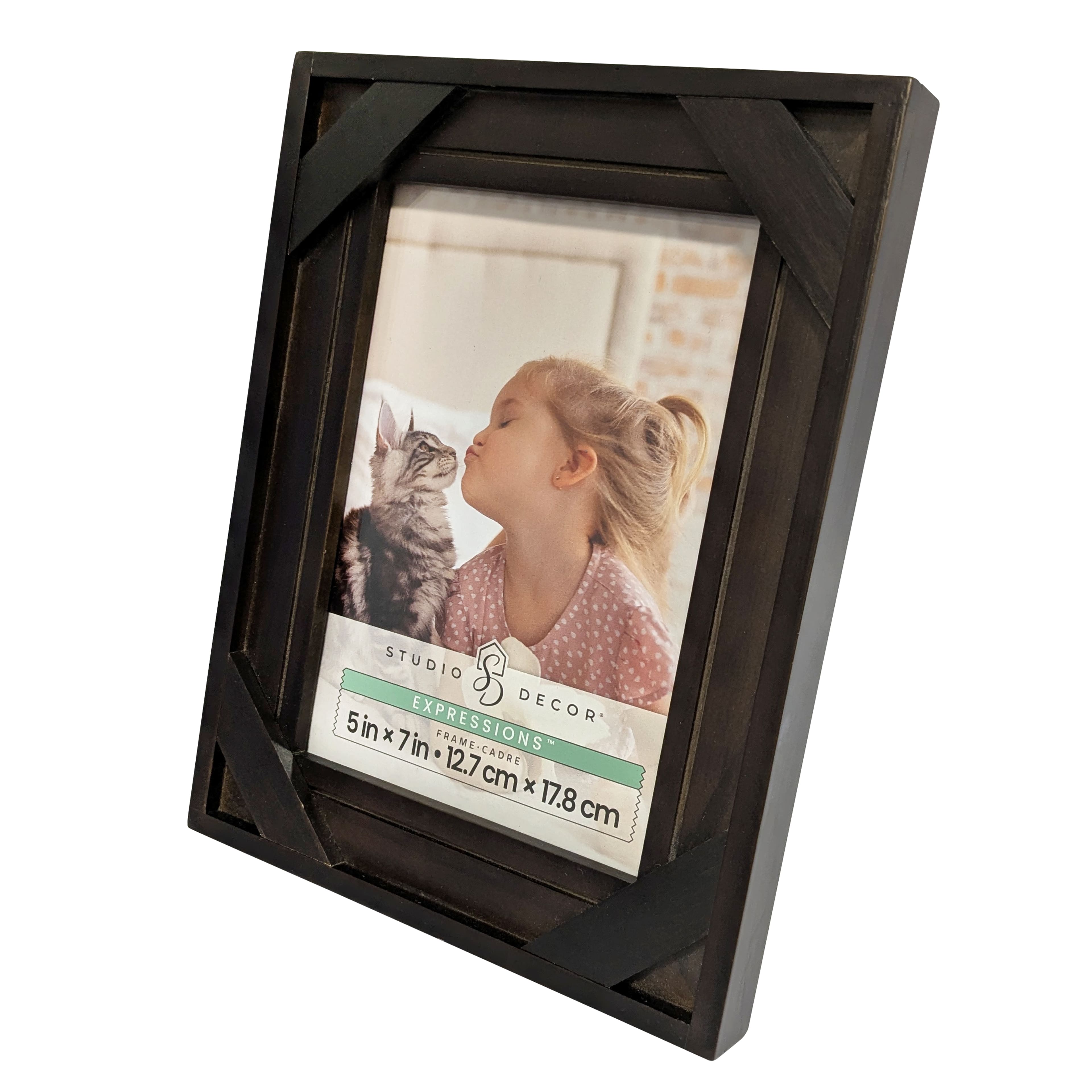 Expressions™ 5" x 7" Espresso Cross-Corner Wood Frame by Studio Décor®