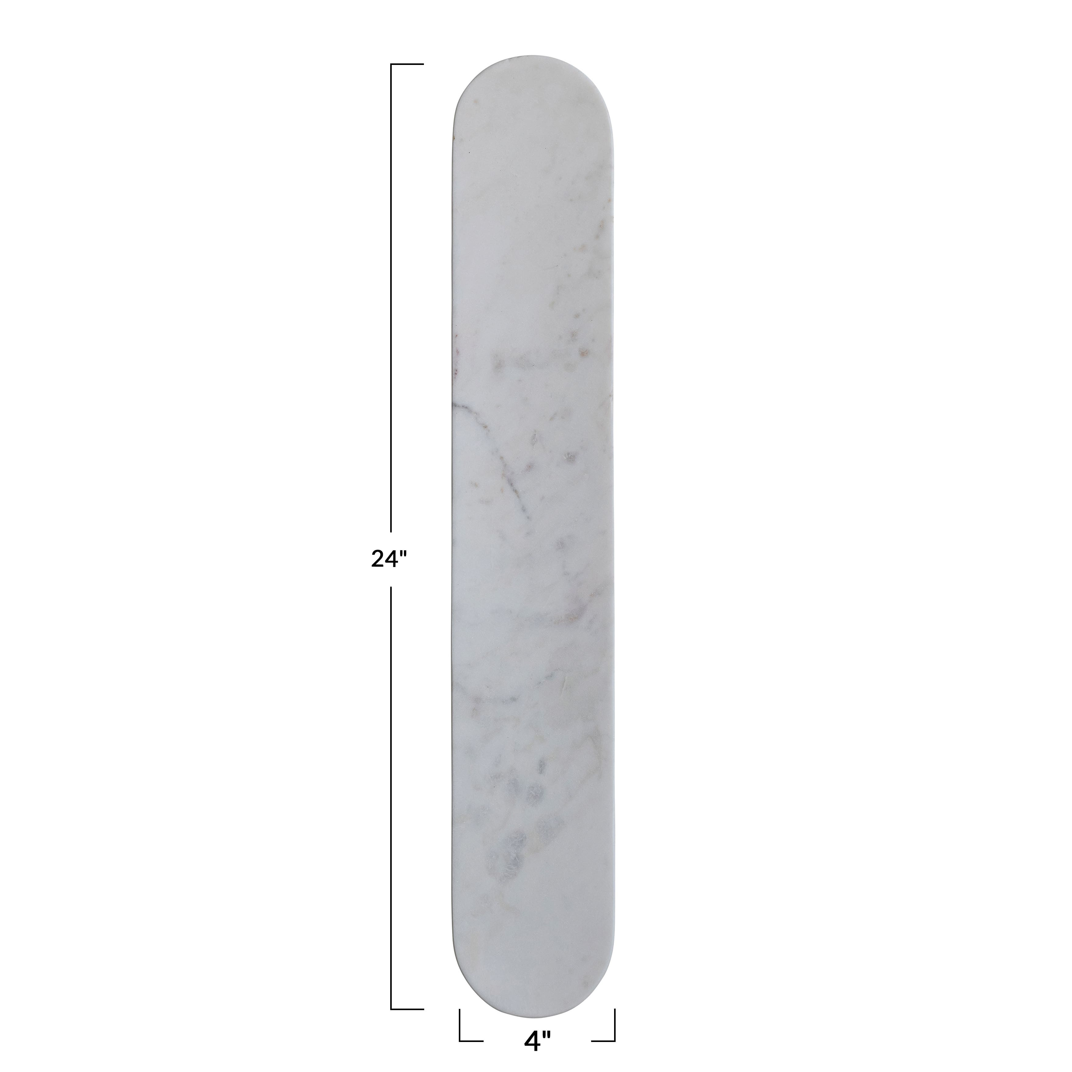 Hello Honey® 24" White Modern Marble Serving Board