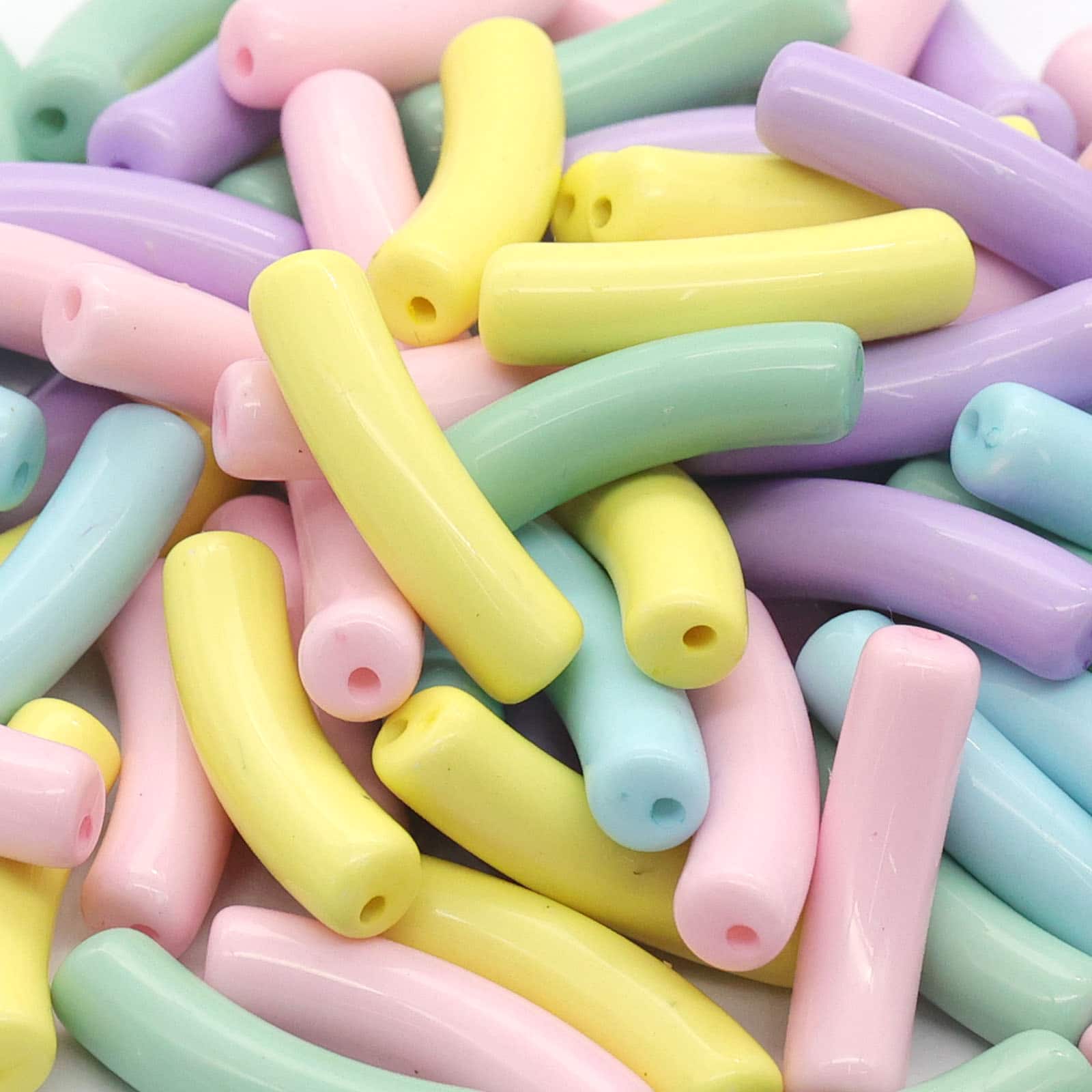 Pastel Plastic Tube Beads by Creatology&#x2122;