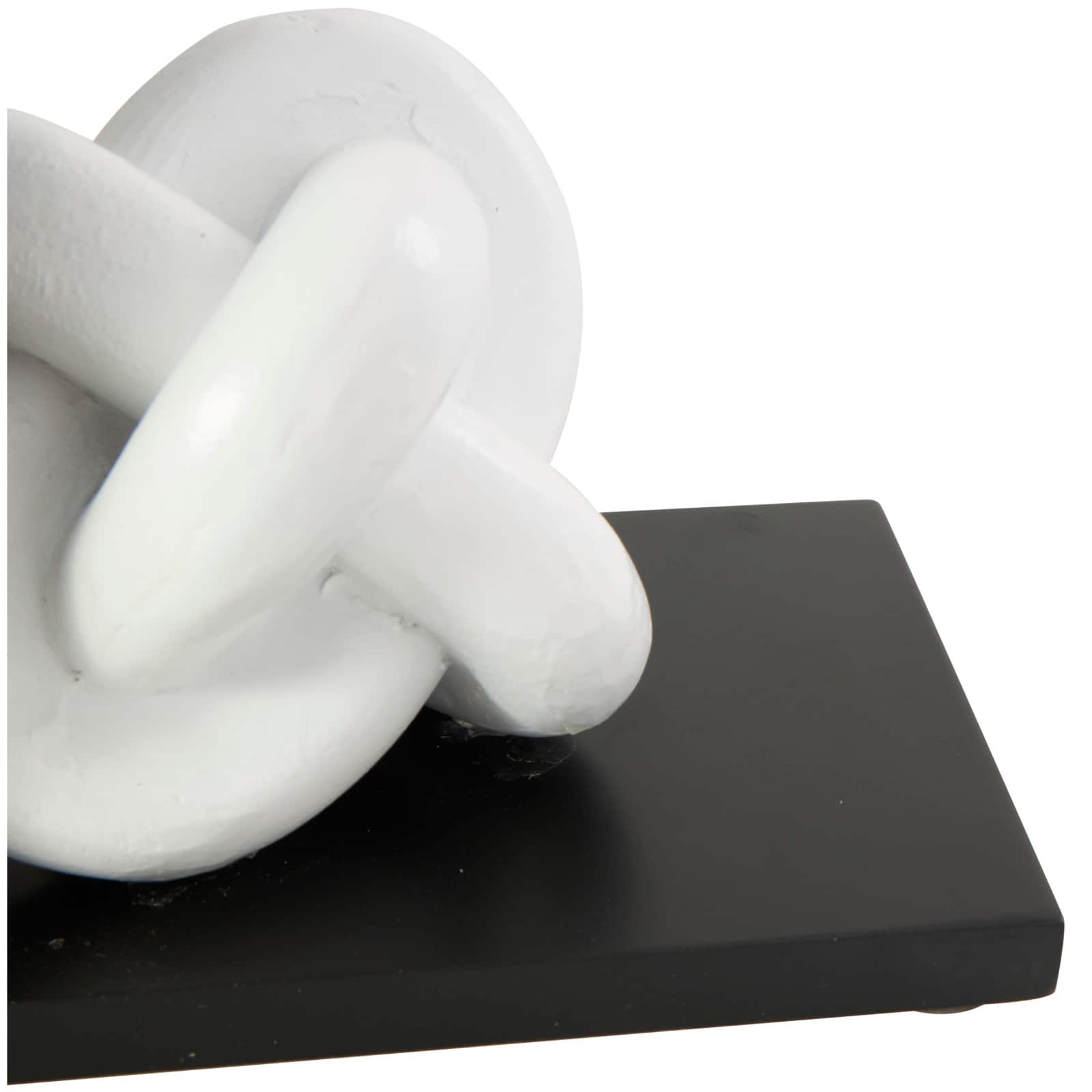 7" White MDF Knot Bookends with Black Stands Set