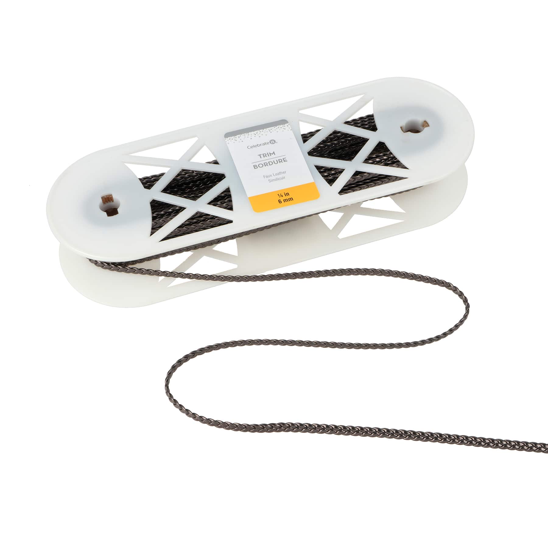 1/4&#x22; Gray Faux Leather Trim by Celebrate It&#xAE;