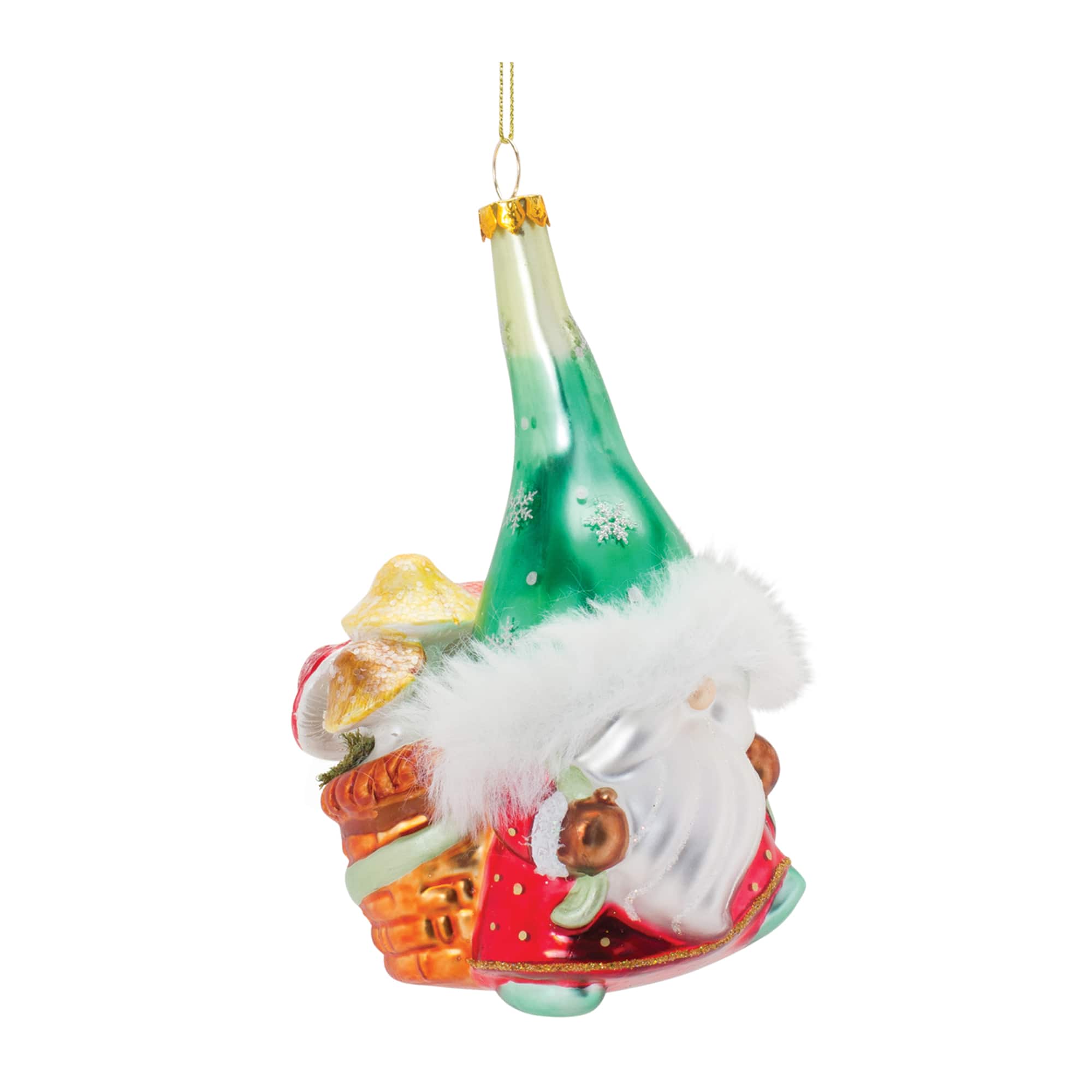 Glass Santa Gnome Ornament Set