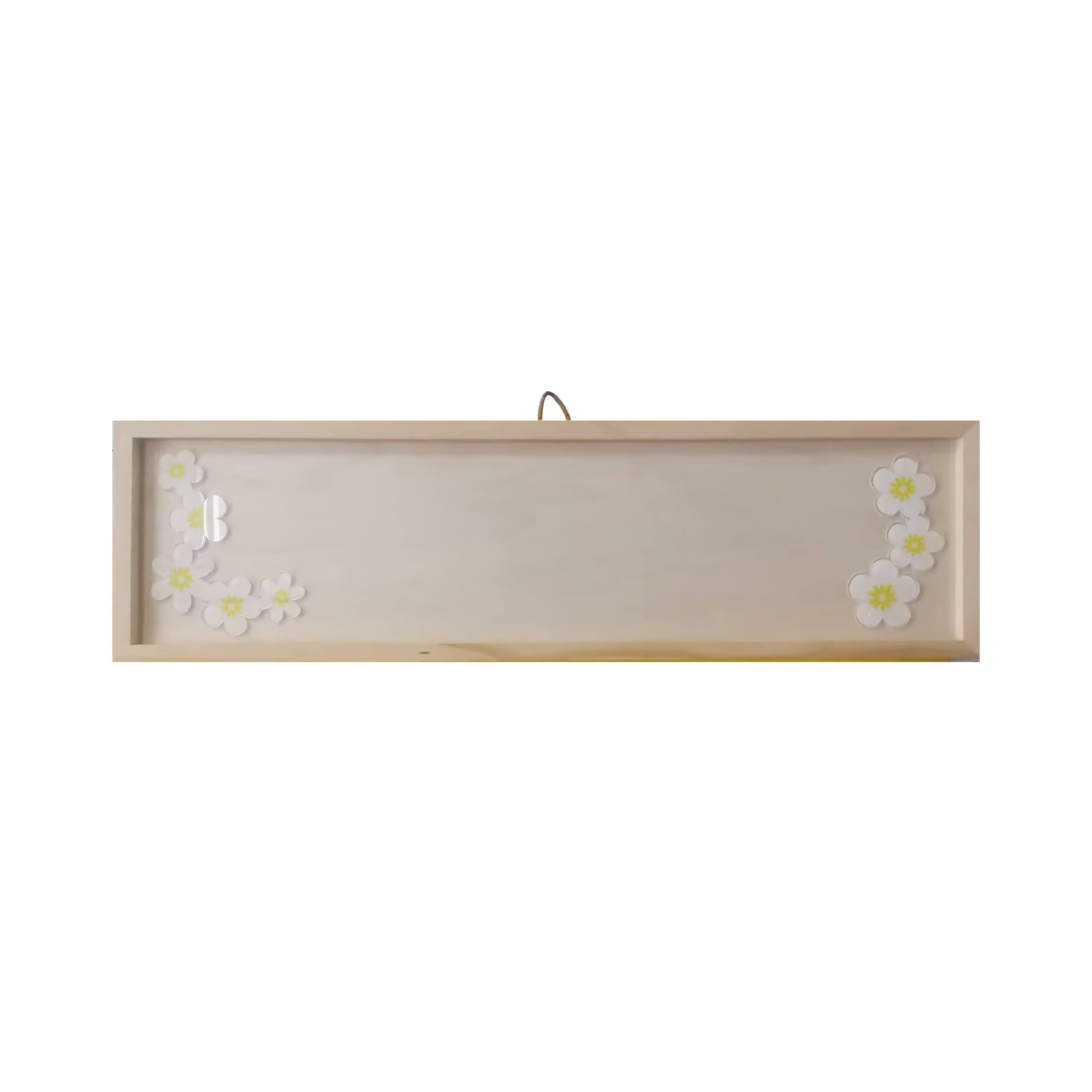 28&#x22; Plywood &#x26; Acrylic Rectangle Plaque with Flowers by Make Market&#xAE;