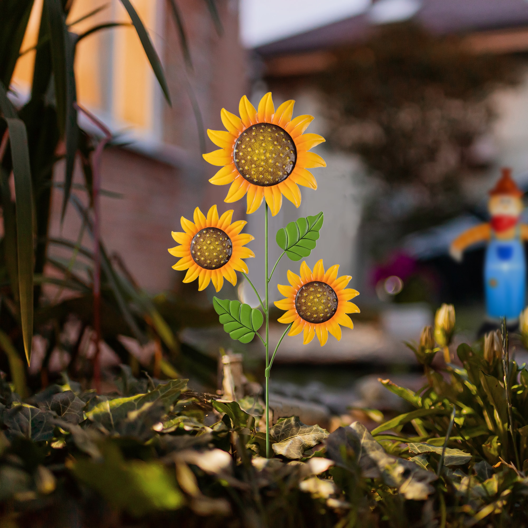 Glitzhome&#xAE; 48.25&#x22; Fall Metal Sunflowers Yard Stake