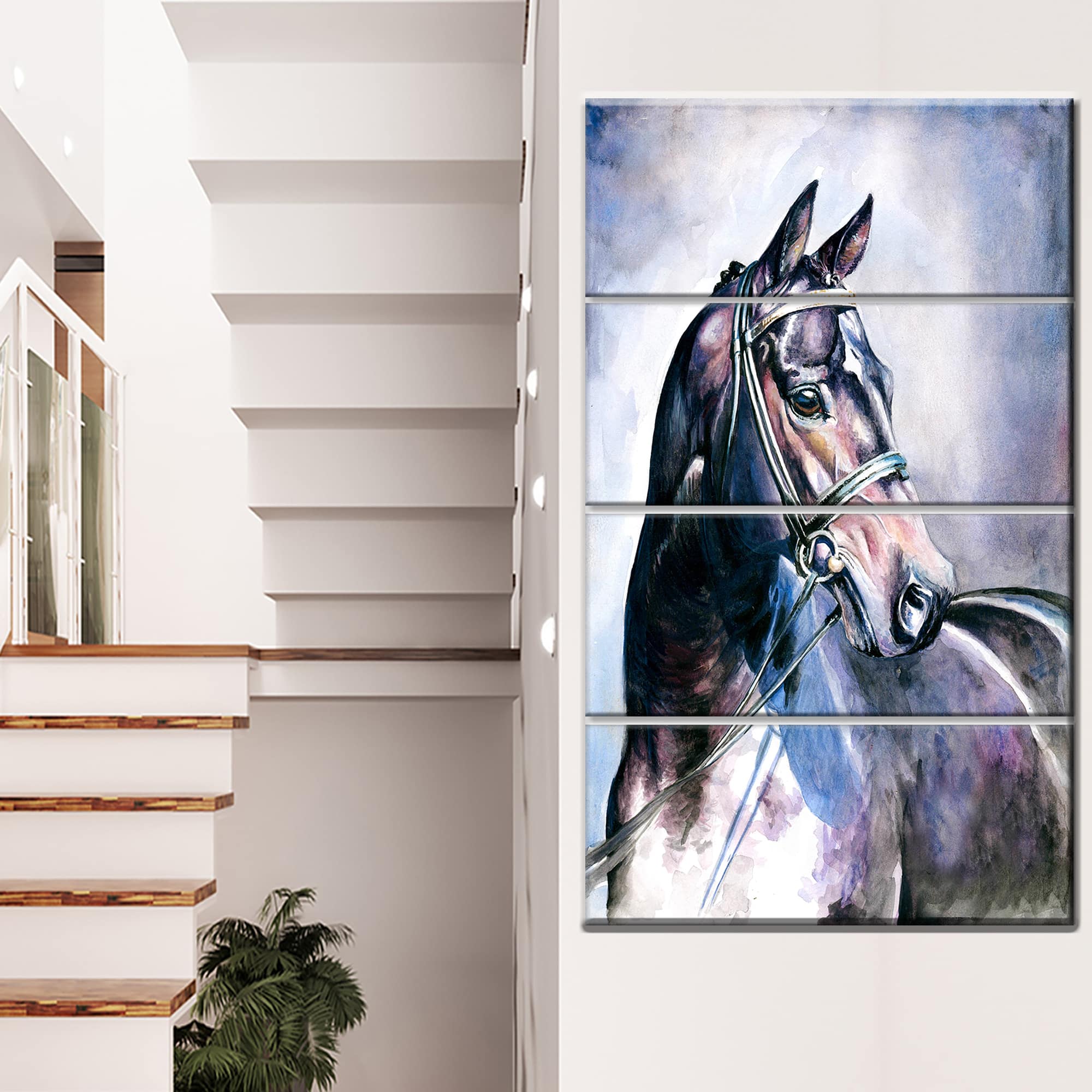 Designart - Black Horse with Bridle