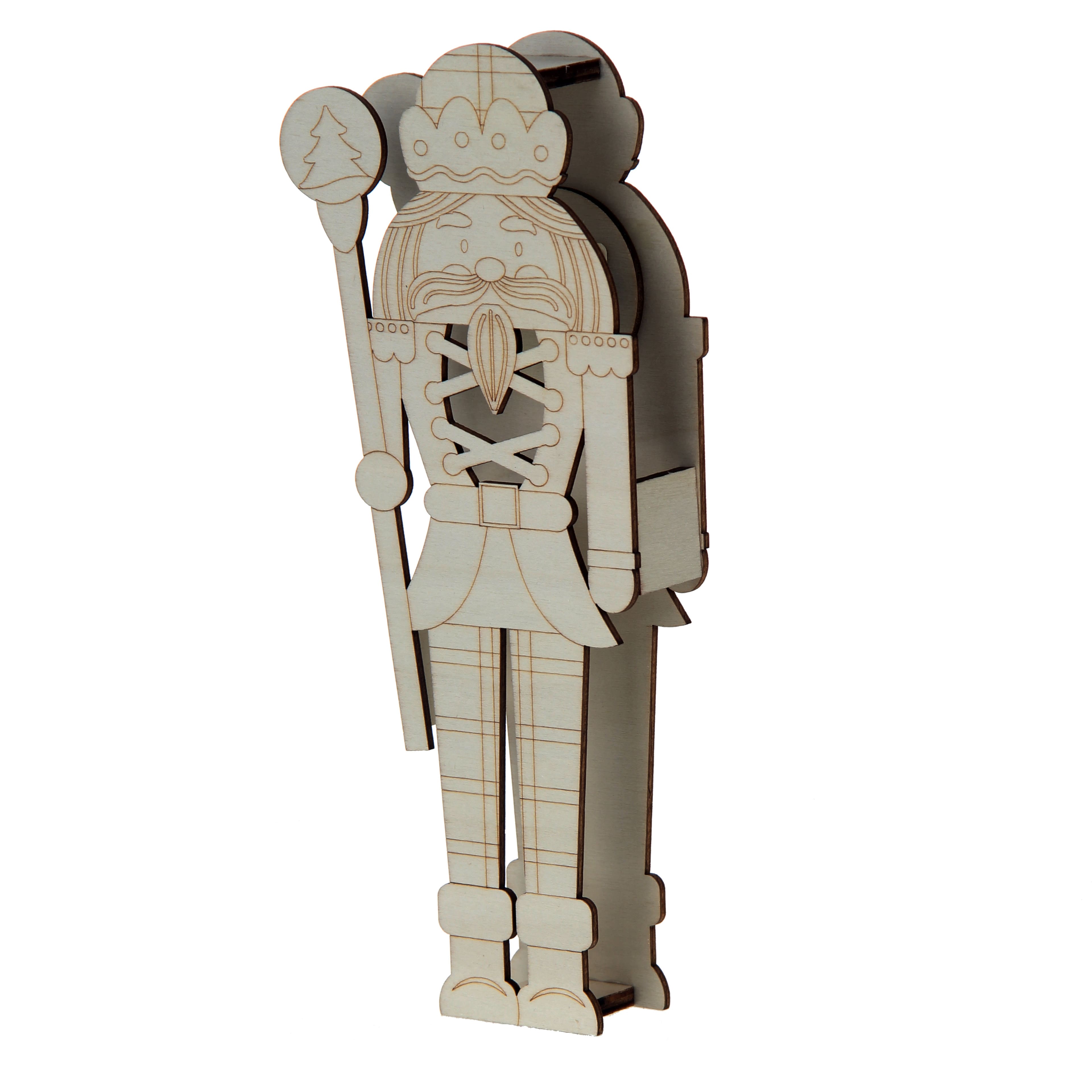 8.75&#x22; DIY Nutcracker LED Wood D&#xE9;cor by Make Market&#xAE;