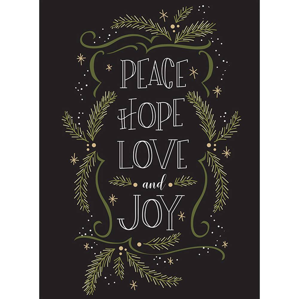 JAM Paper 5" x 7" Greenery Wishes Assorted Christmas Card Set, 24ct.