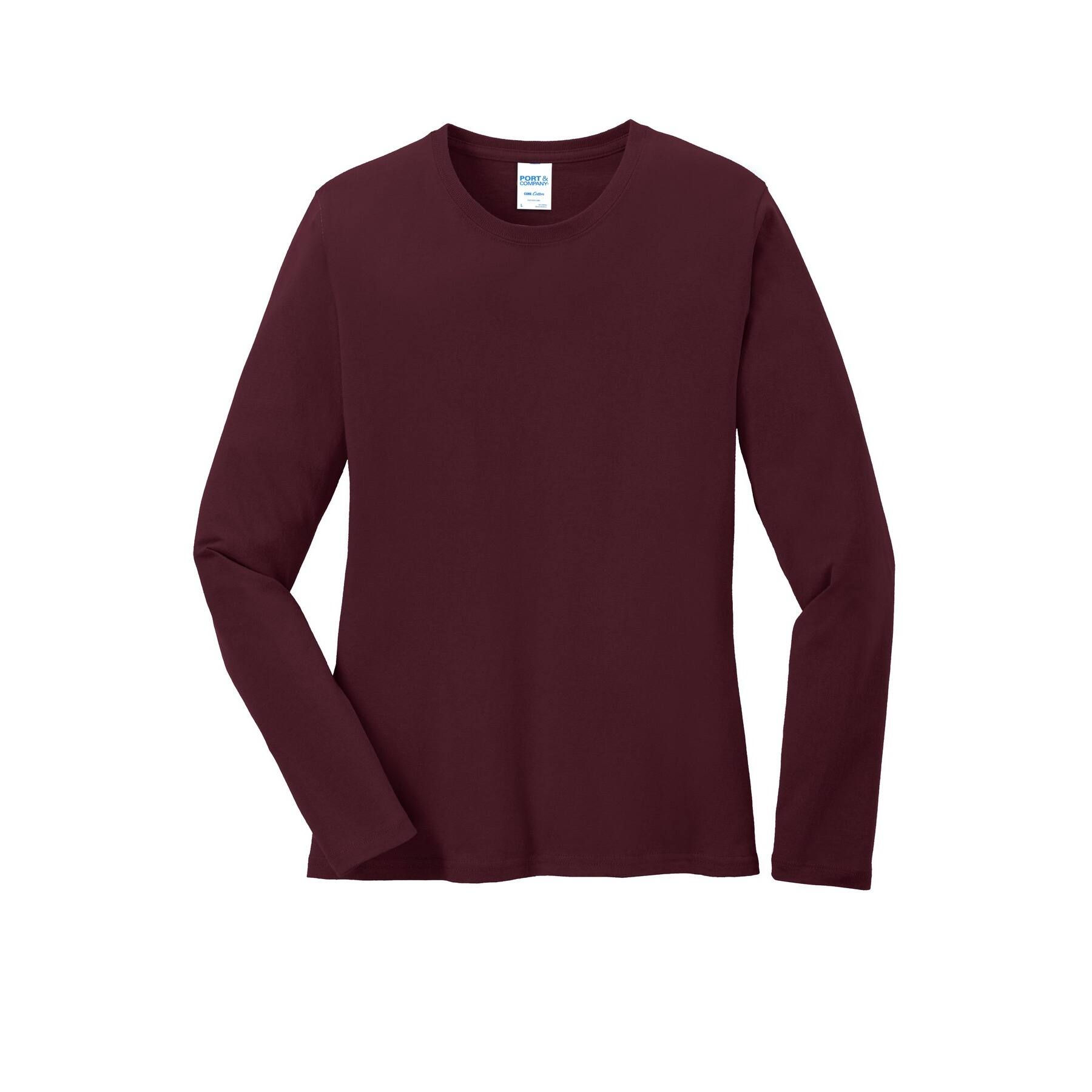 Port & Company® Core Cotton Colors Long Sleeve Ladies T-Shirt