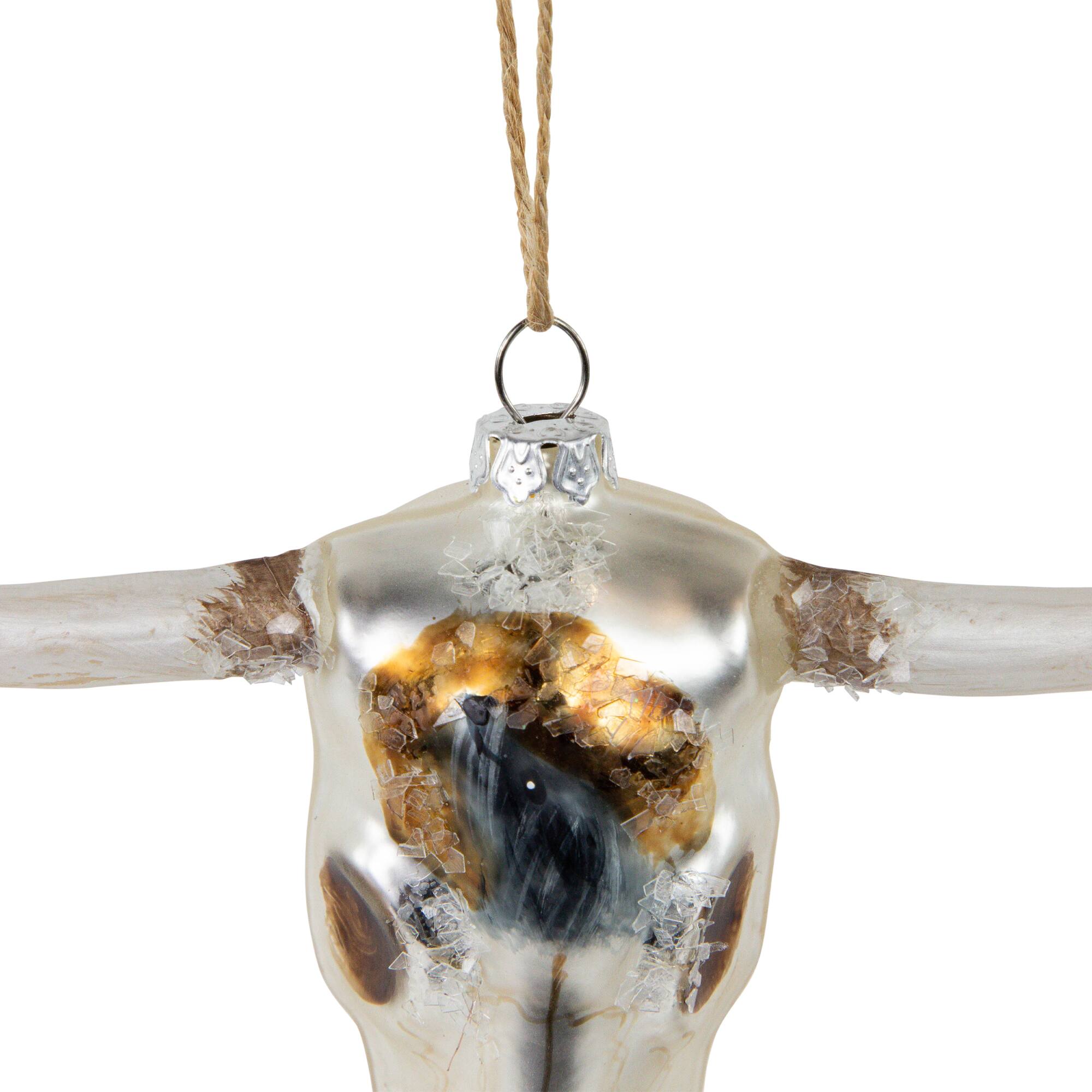 Longhorn Glass Christmas Ornament