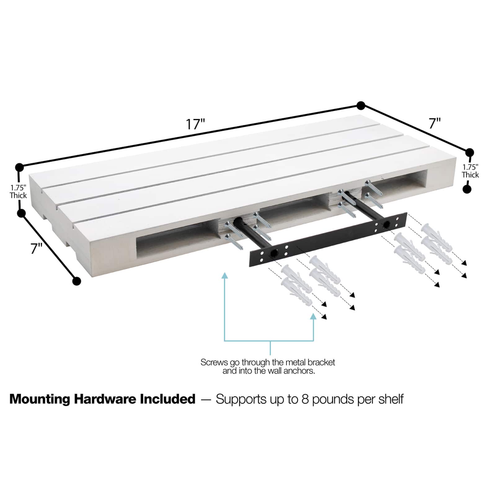 Sorbus 17&#x22; White Home D&#xE9;cor Floating Shelves, 2ct.