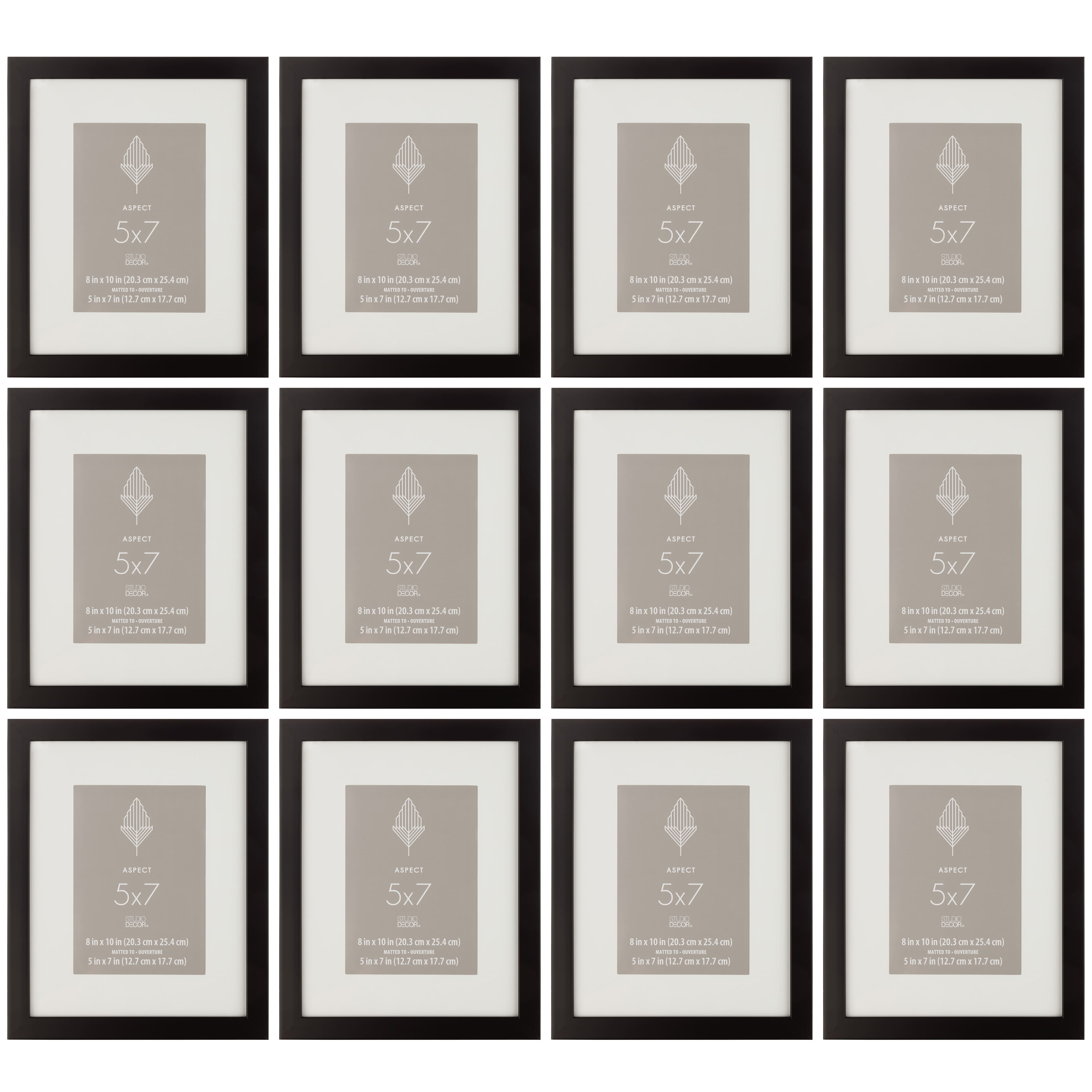12 Pack: Black Frame With Mat, Aspect by Studio Décor®