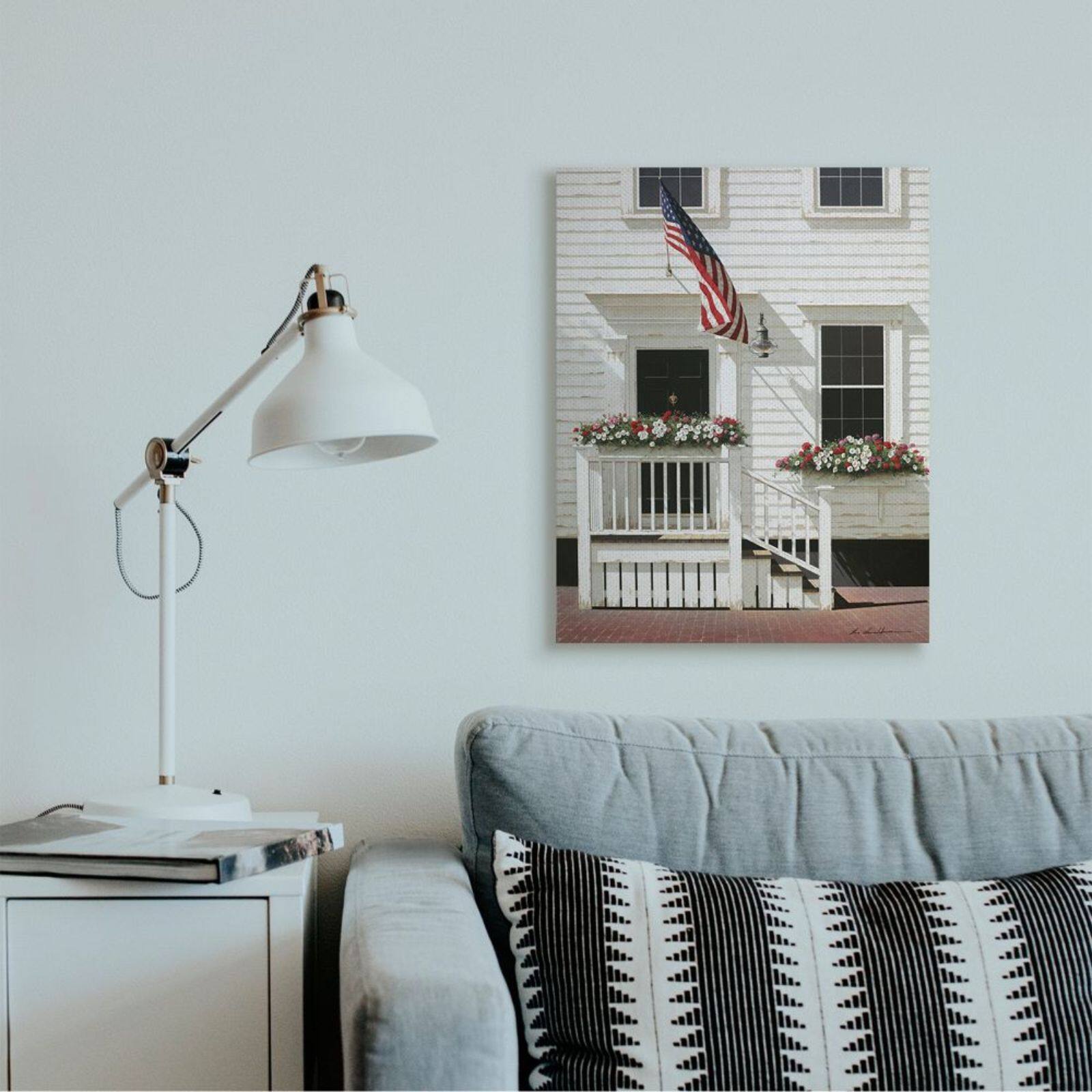 Stupell Industries Americana Town House Front Rural Country Charm Canvas Wall Art