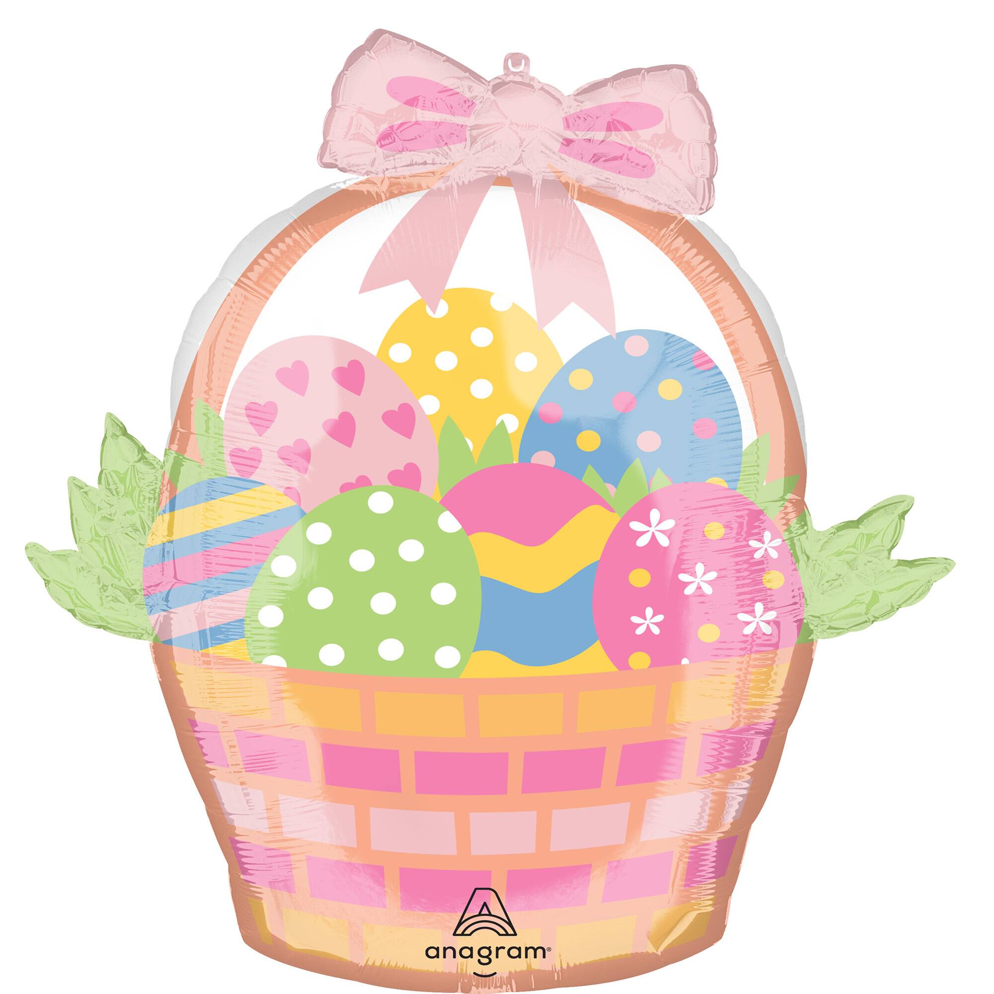 SuperShape® 28" Easter Egg Basket Foil Balloon