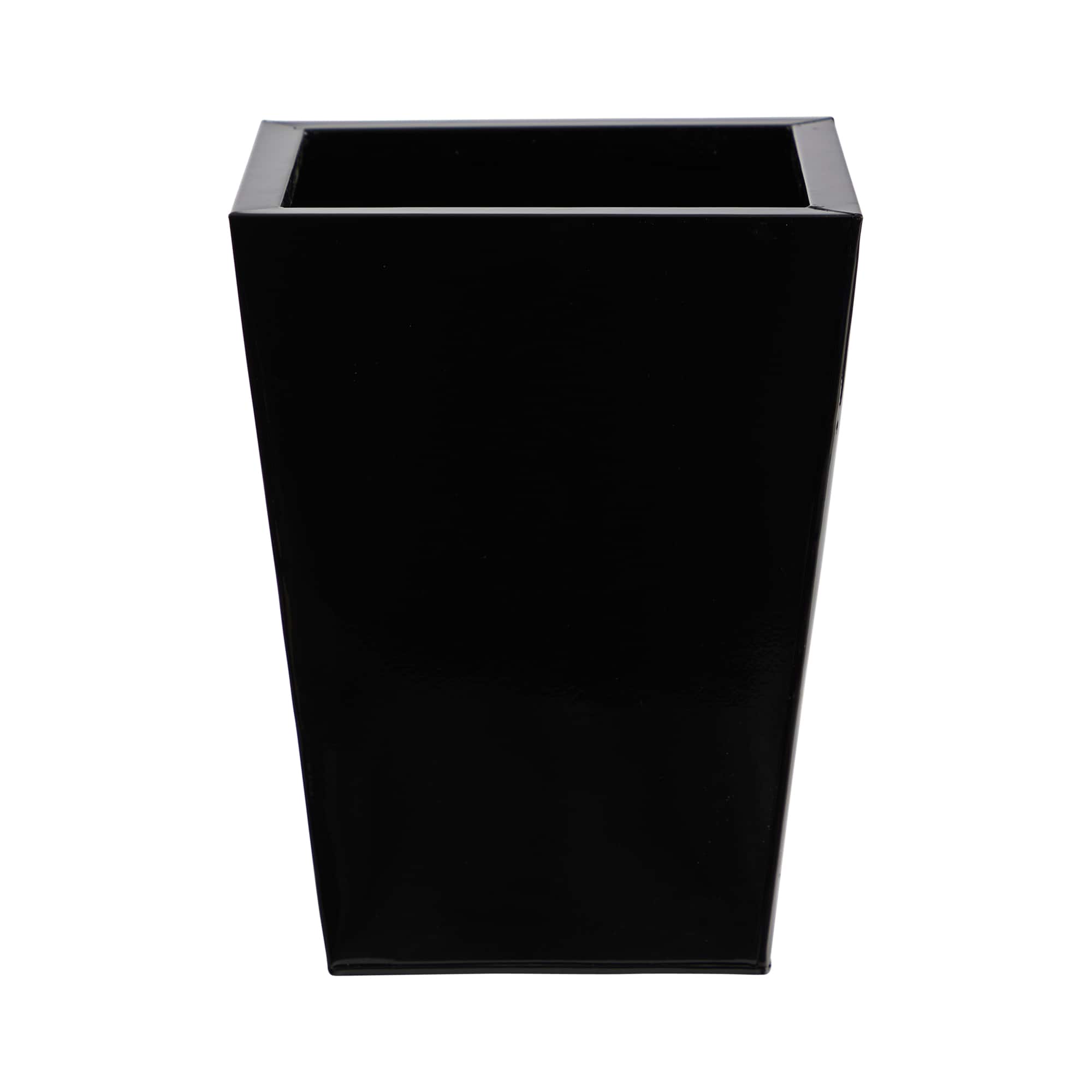 13&#x22; Black Classic Square Metal Planter