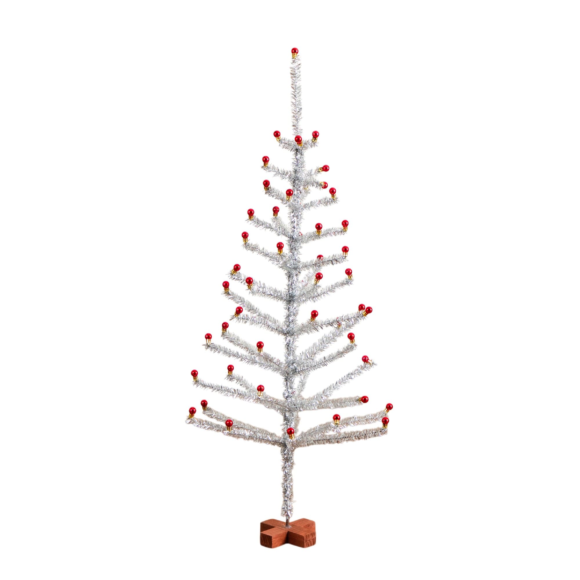 4ft. Unlit Retro Silver Tinsel Artificial Christmas Tree