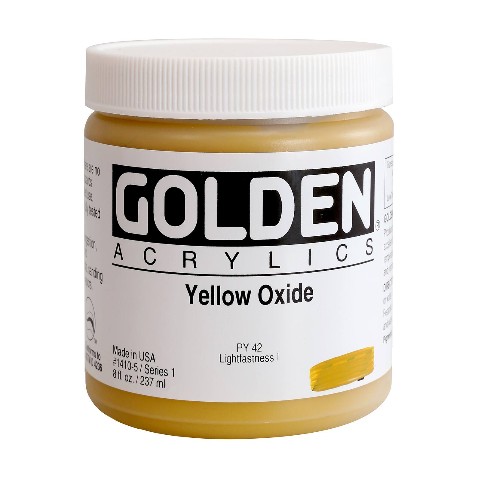 Golden Heavy Body Acrylic Paint, 8 oz in Yellow Oxide