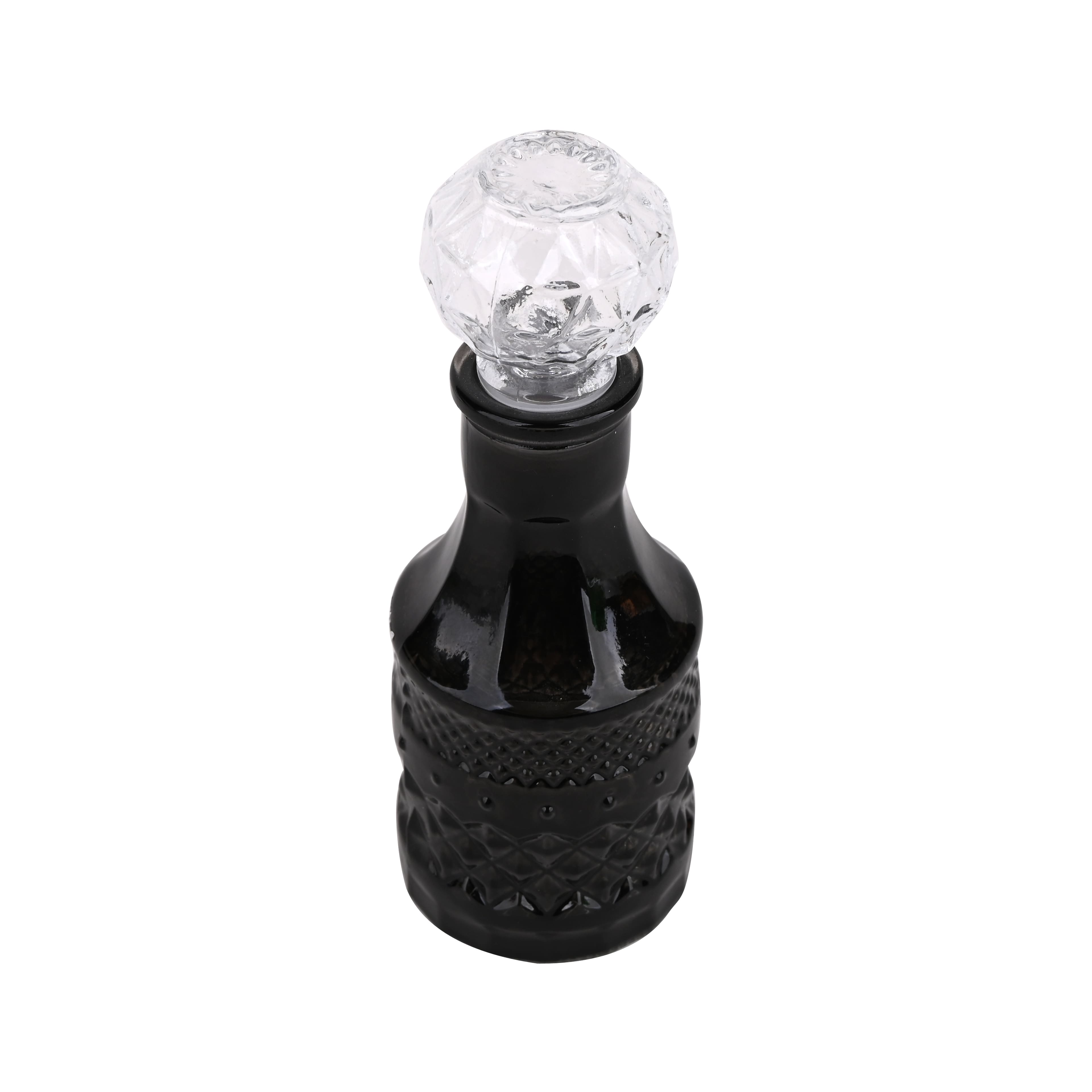 6" Black Glass Bottle Tabletop Décor by Ashland®