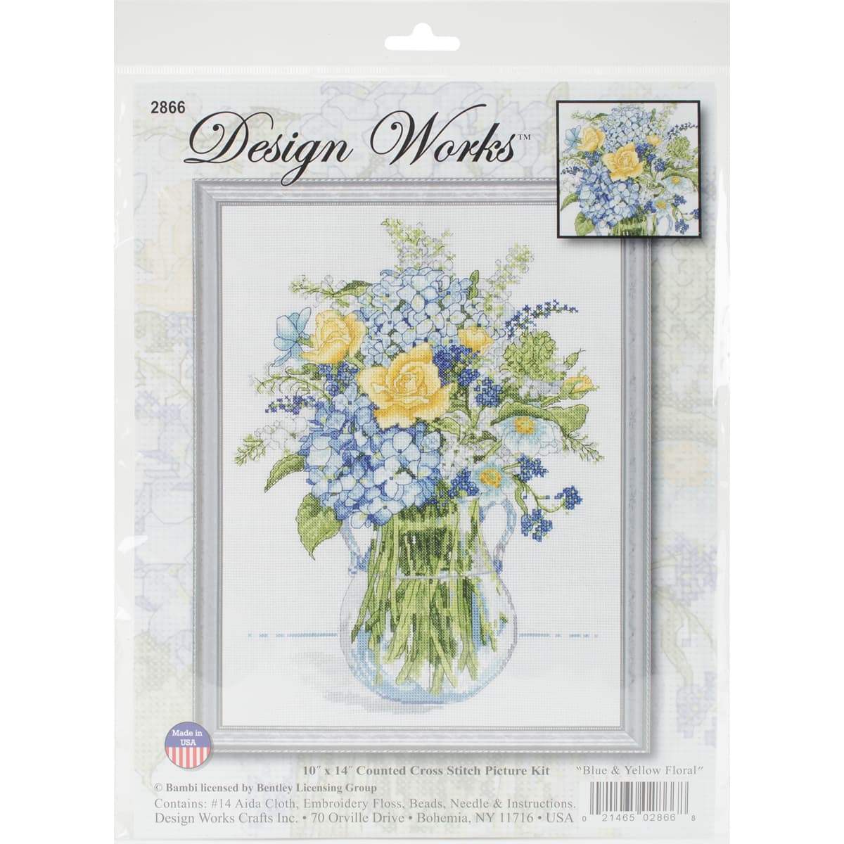 Design Works™ Blue & Yellow Floral Counted Cross Stitch Kit