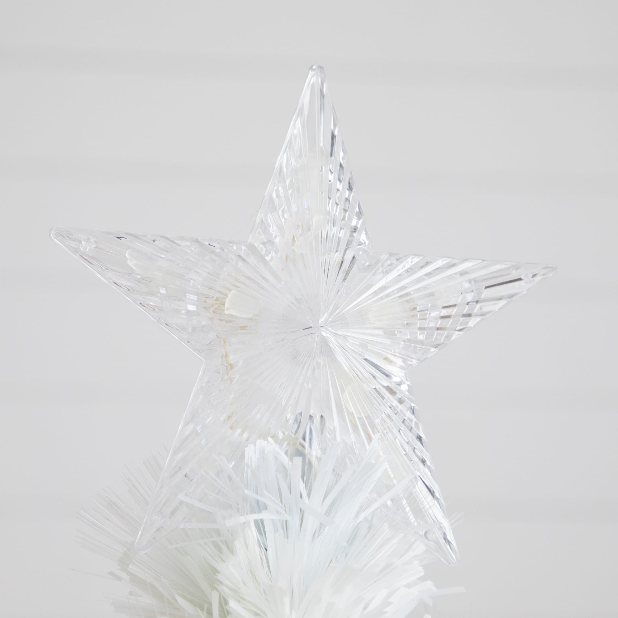 6ft. Pre-Lit Fiber Optic Color Changing Lights White Artificial Christmas Tree with Star Tree Topper