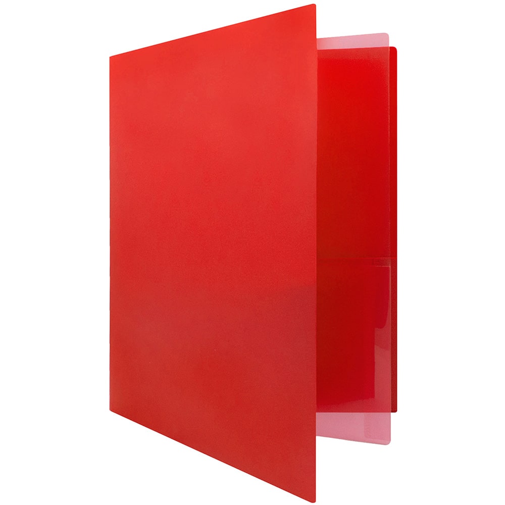 JAM Paper Heavy Duty Plastic 4-Pocket Folder, 2ct.