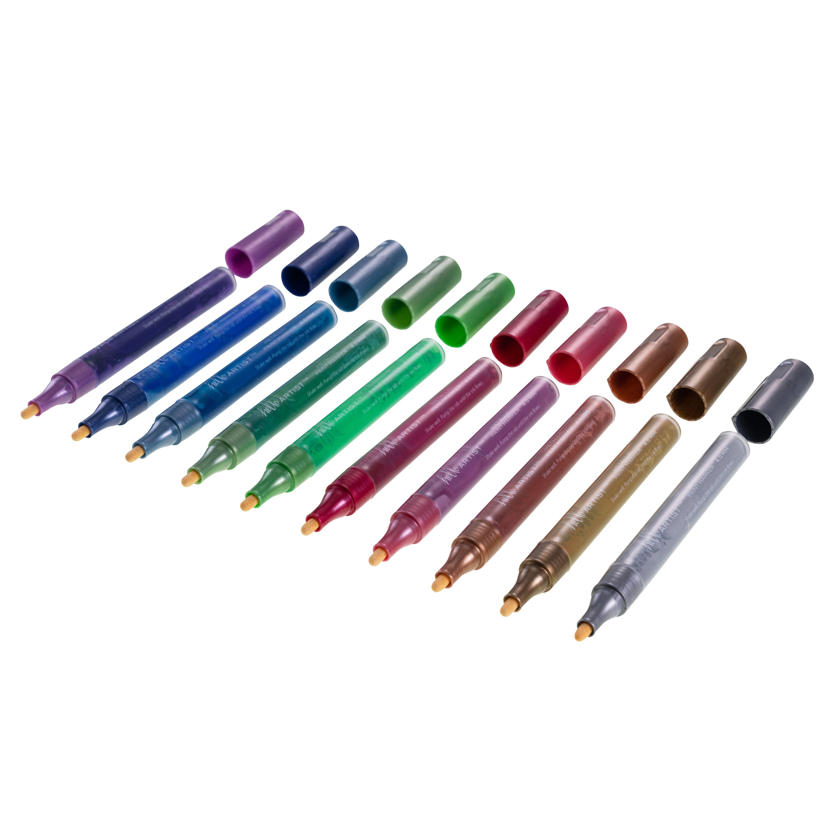 Hello, Artist!&#x2122; 10-Color Metallic Paint Markers Set