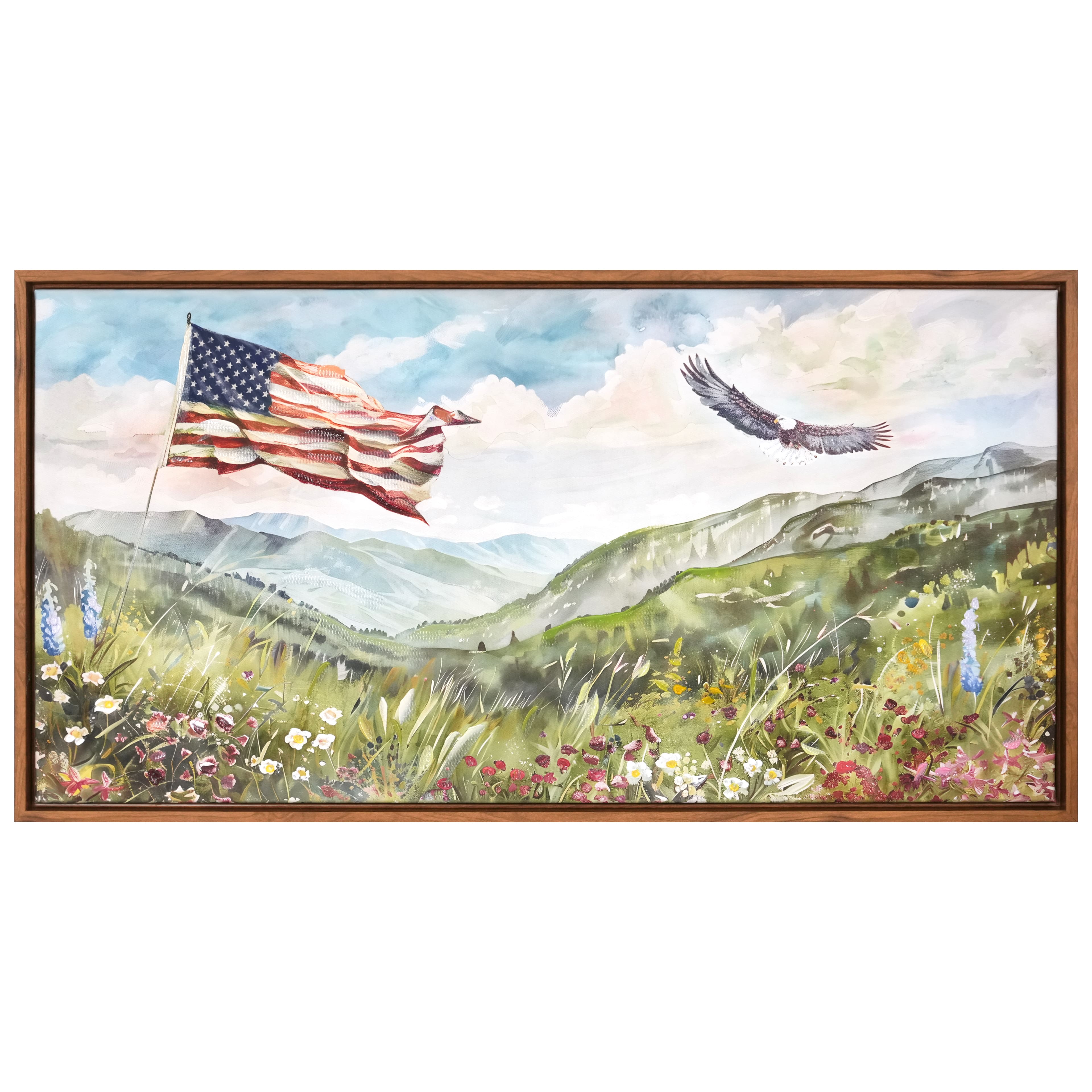 27&#x22; x 14&#x22; Red, White &#x26; Blue Free Land Canvas by Celebrate It&#x2122;