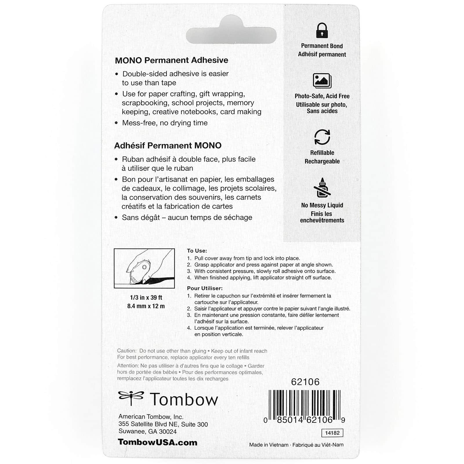 Tombow 62127 Xtreme 6212 Adhesive Tape Runner, 1-Pack, Clear
