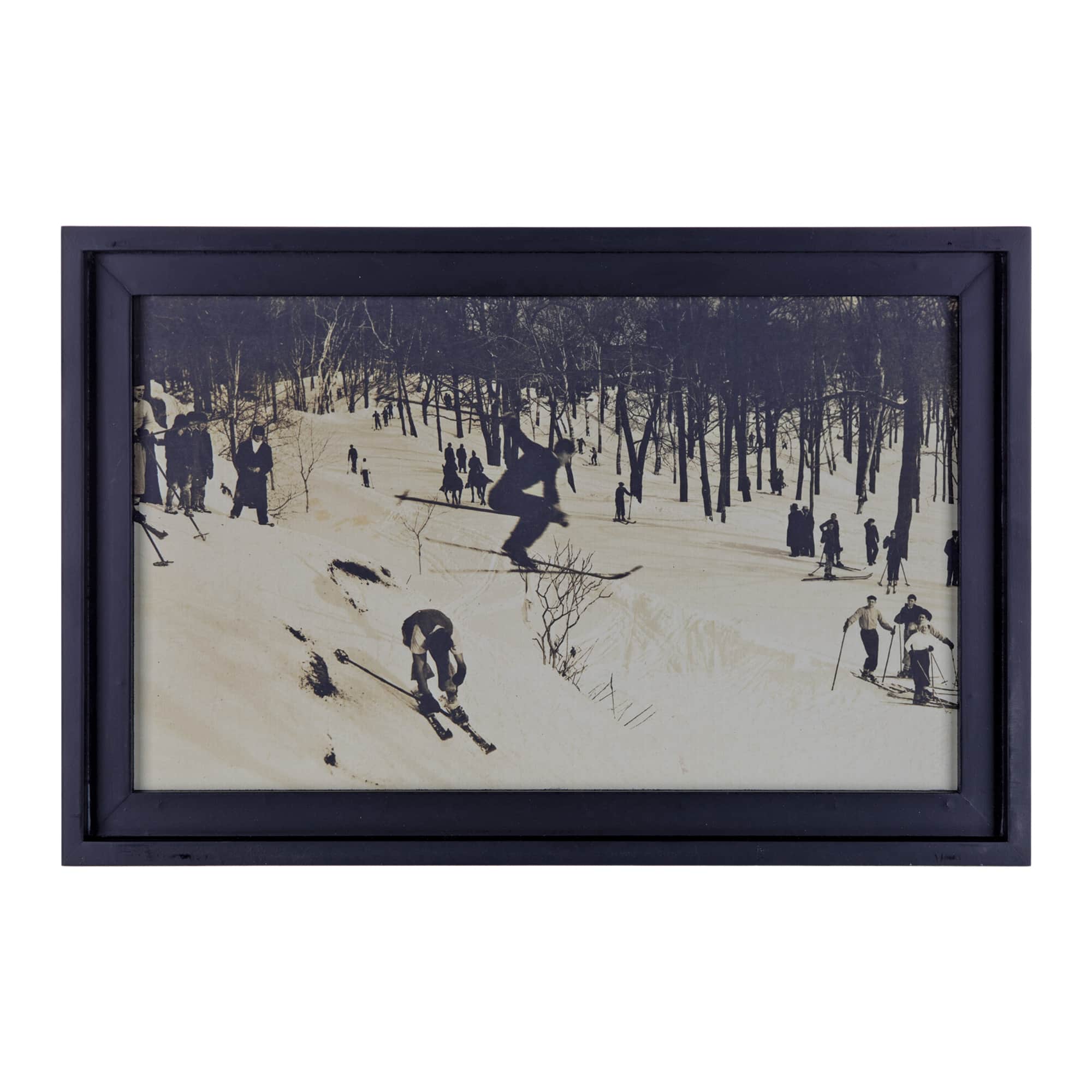 Holiday Vintage Photograph Ski Jump Hanging Wall Décor