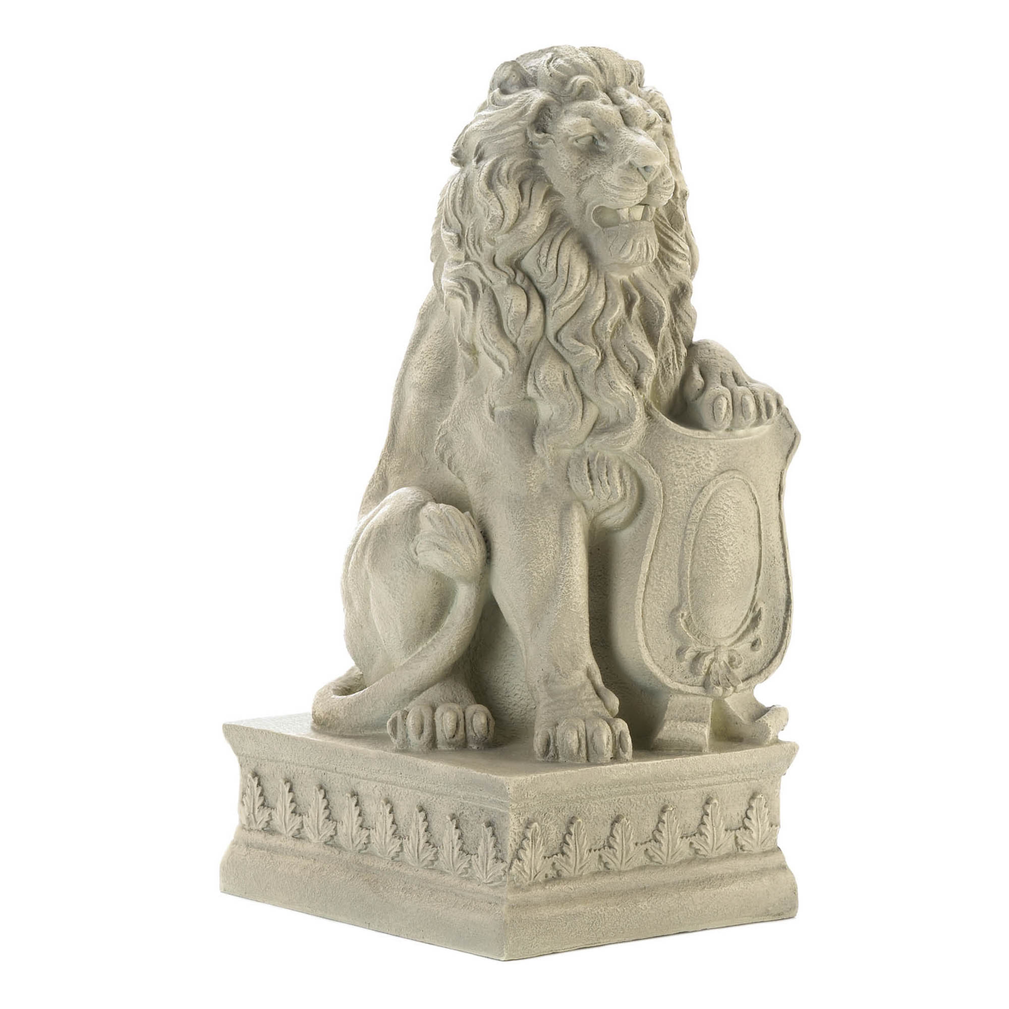 25&#x22; Ivory Lion Statue