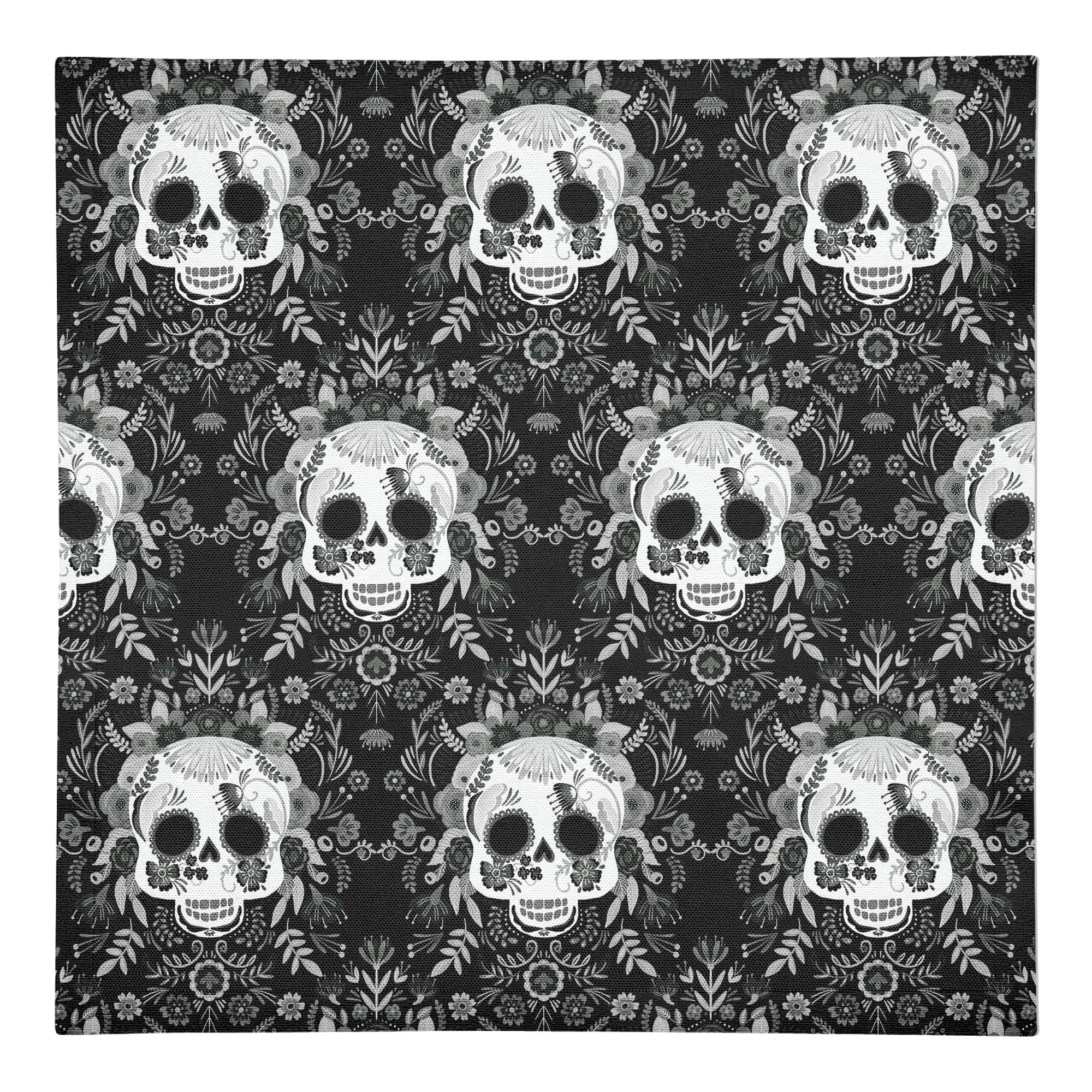 Sugar Skull Pattern 10" x 10" Cotton Twill Napkin