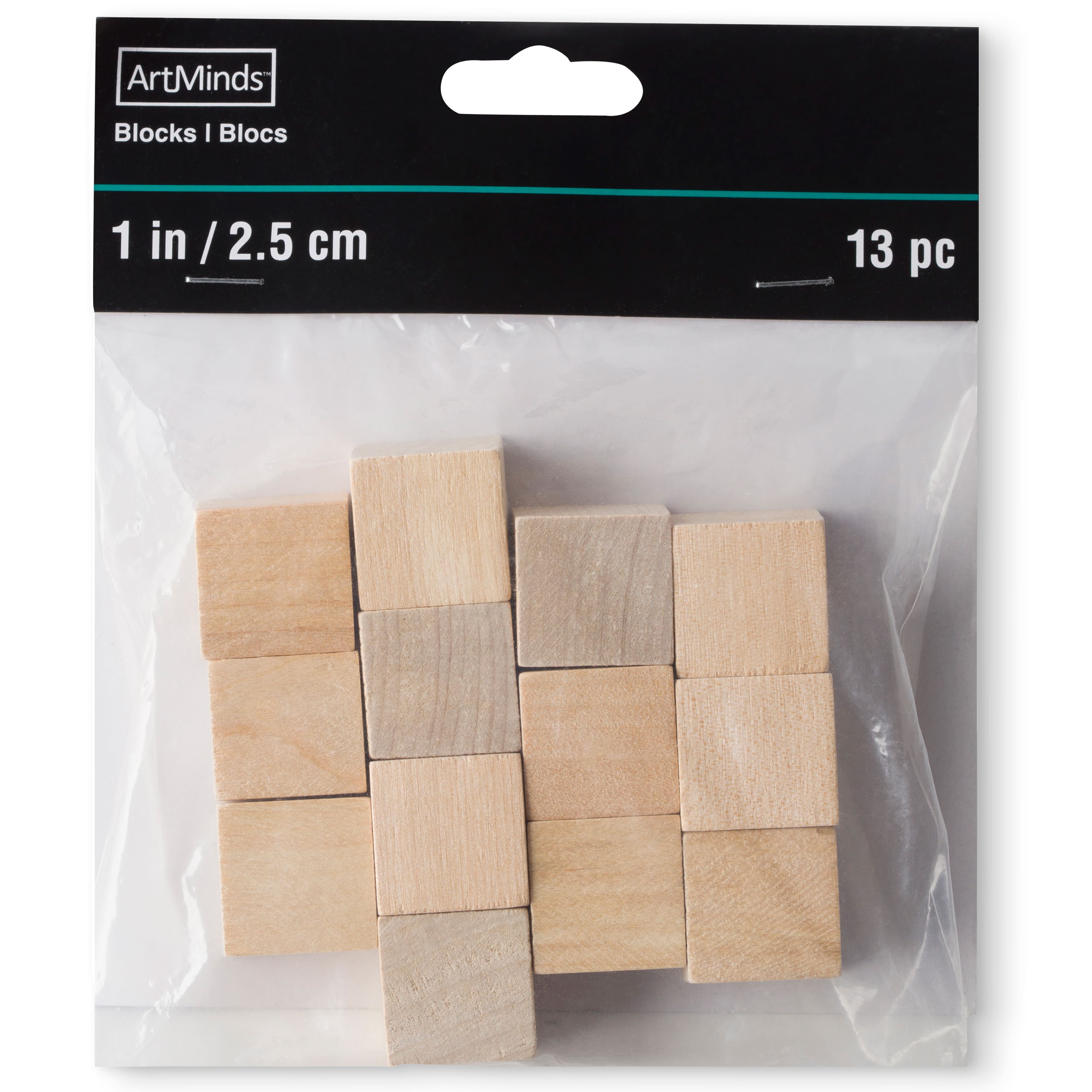 1&#x22; Square Wood Blocks by Make Market&#xAE;