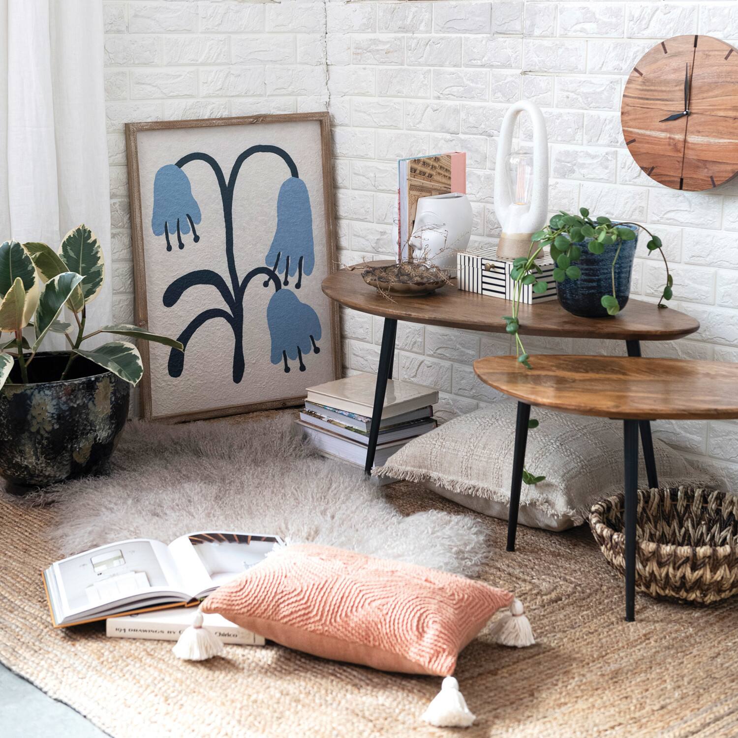 Hello Honey&#xAE; Mid-Century Modern Wood &#x26; Metal Organic Shaped Nesting Table Set