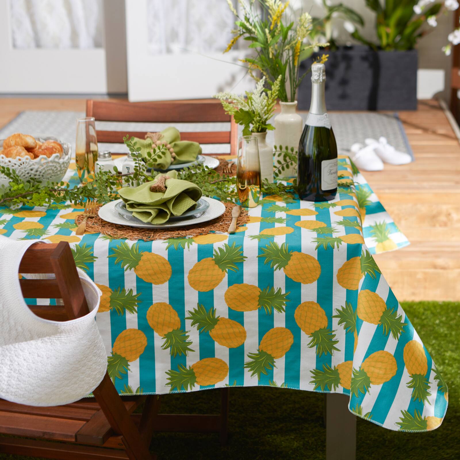 Pineapple Vinyl Tablecloth 60" x 102"