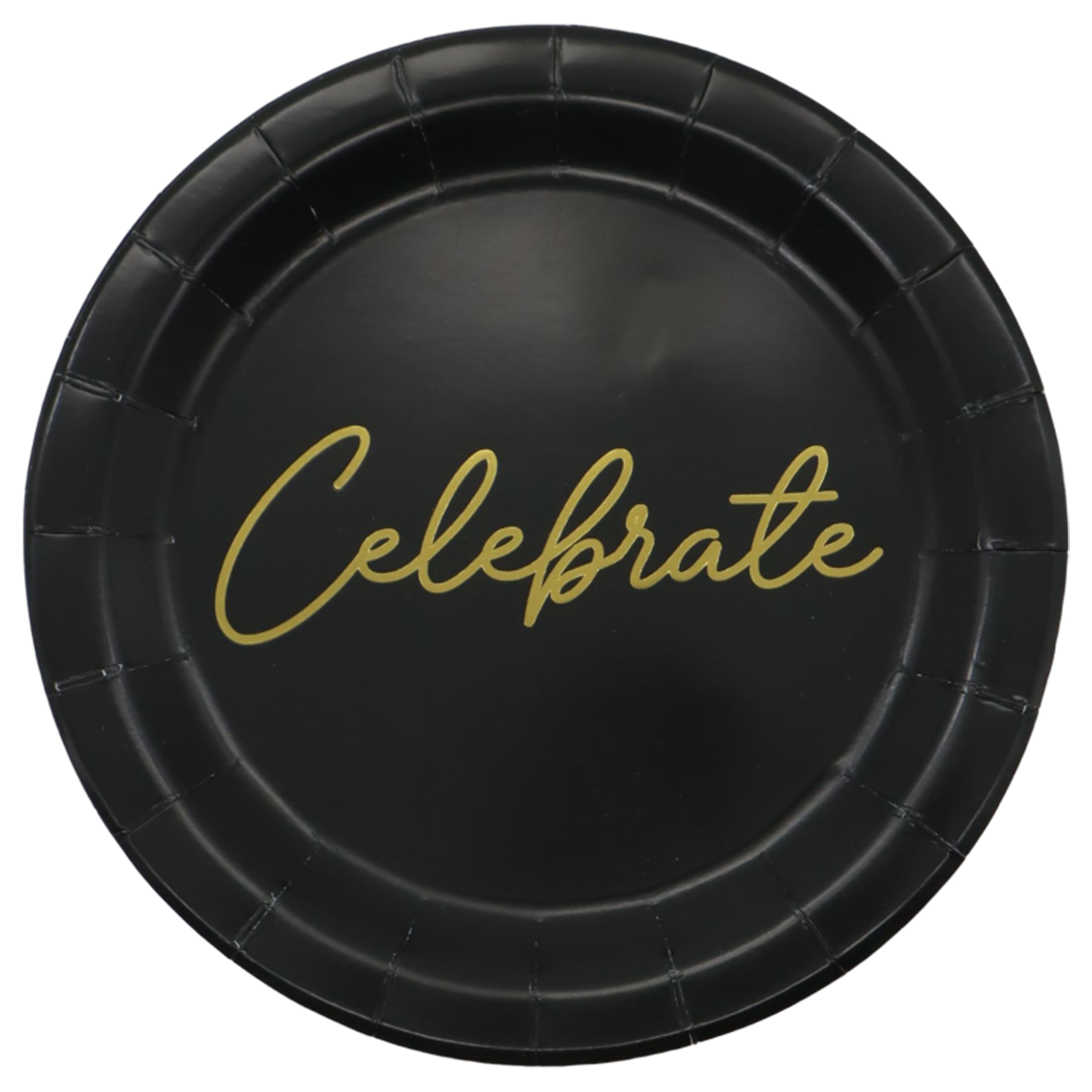 7&#x22; Black &#x26; Gold Celebrate Snack Plates, 8ct. by Celebrate It&#x2122;