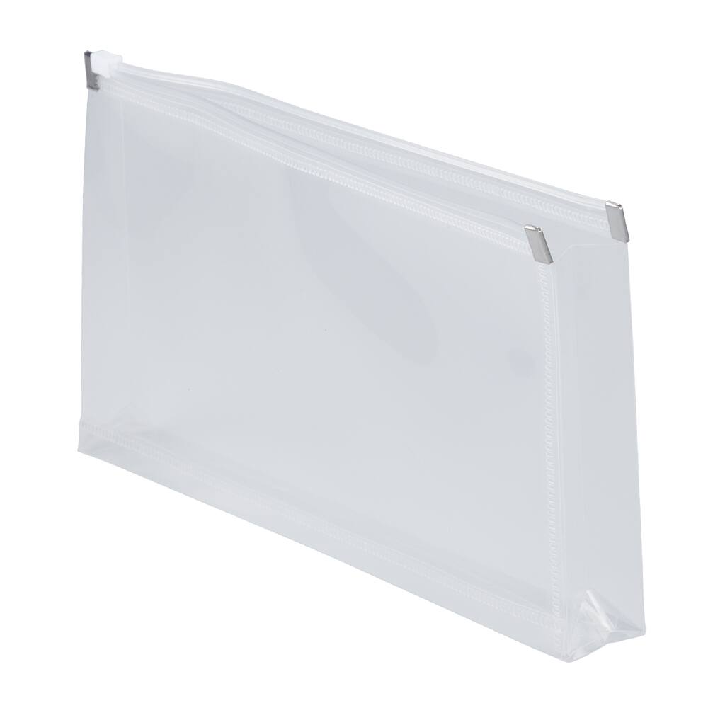 JAM Paper 5&#x27;&#x27; x 10&#x27;&#x27; Clear Plastic Pencil Pouch with Zip Closure, 12ct.