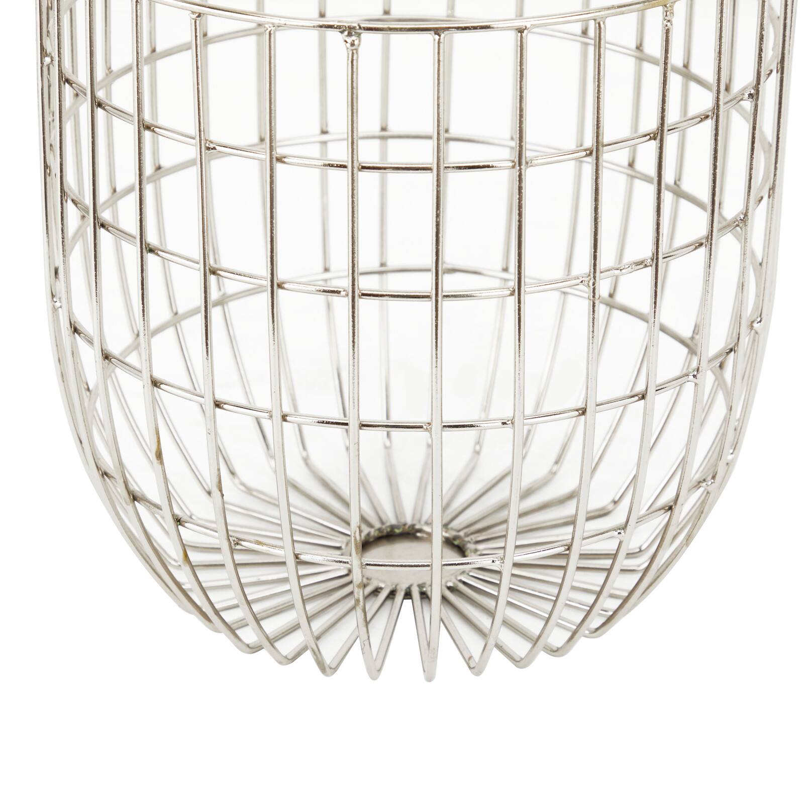 Set of 2 Silver Iron Contemporary Storage Basket, 17&#x22; x 13&#x22; x 13&#x22;