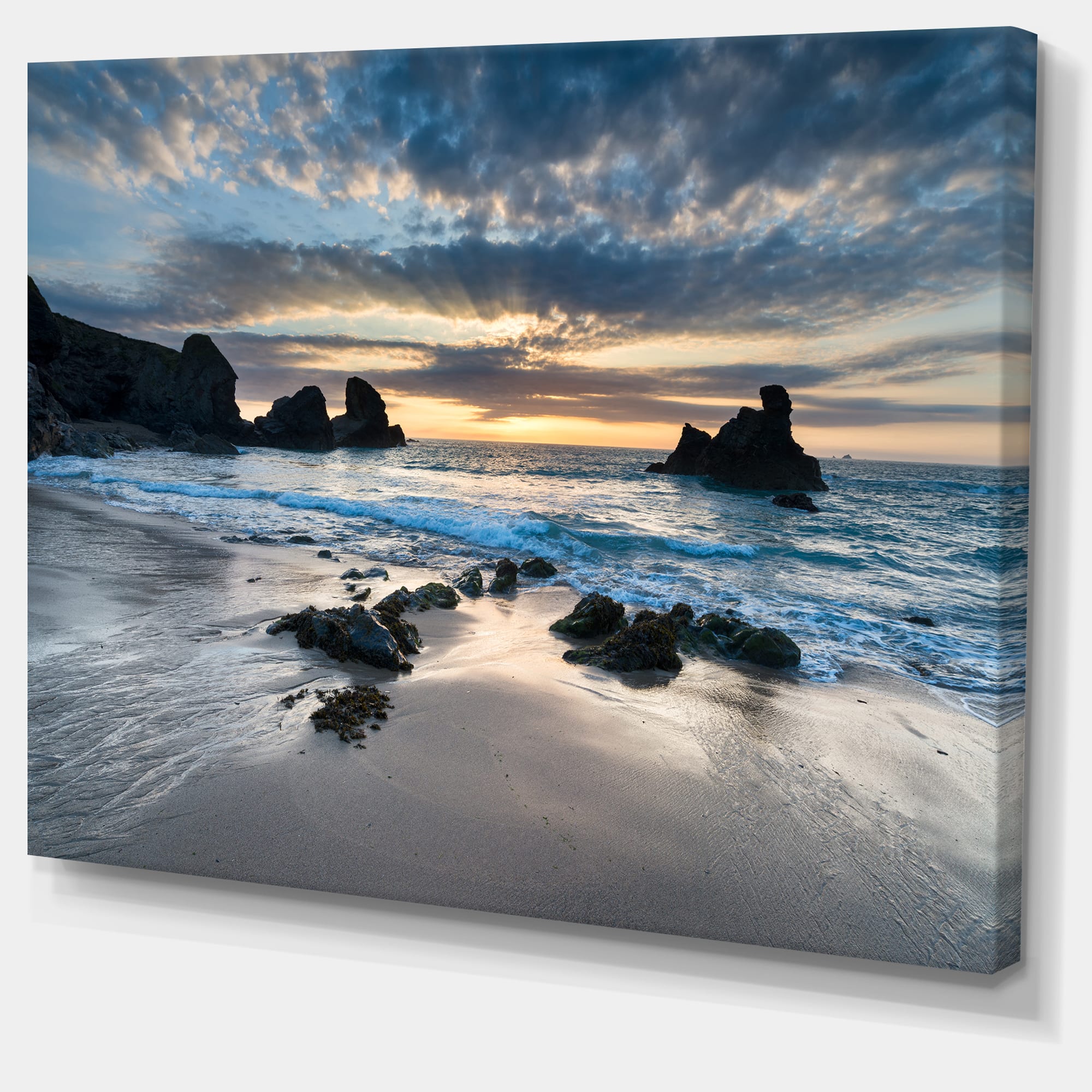 Designart - Beautiful Porthcothan Bay - Seashore Canvas Art Print