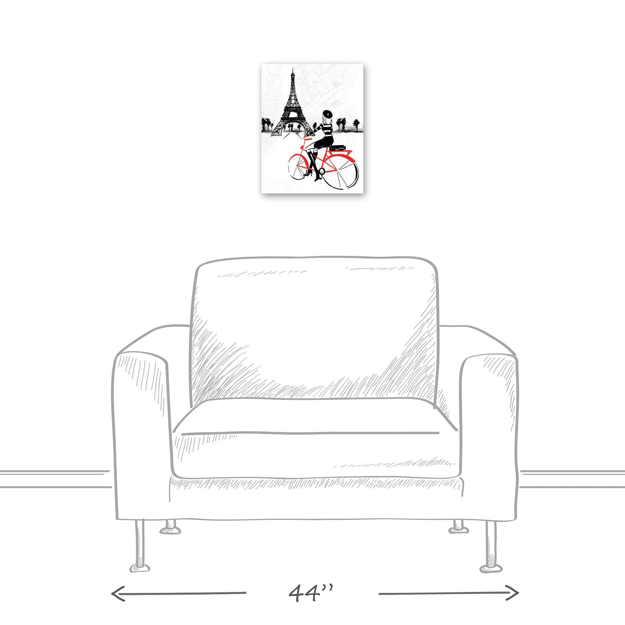 Parisian Red Bike Canvas Wall Art