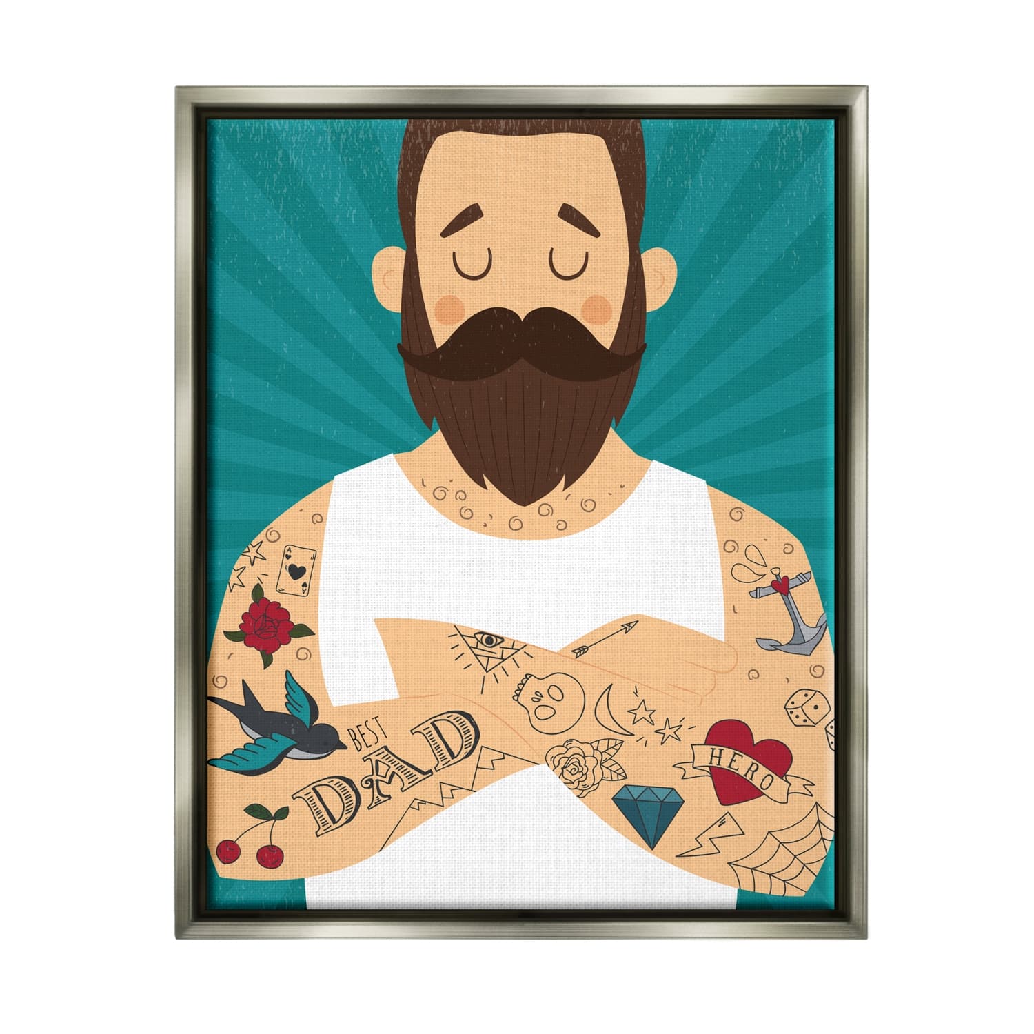 Stupell Industries Best Dad Father's Day Tattoos Floater Framed Art
